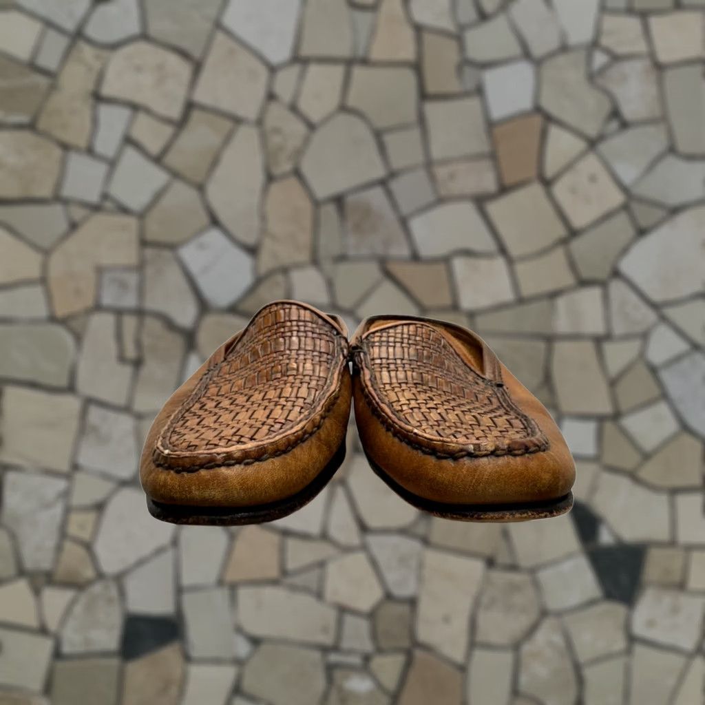 Cole Haan Cole Haan Brown Leather Woven Slip-On Loafers With Rubber Sole Mens 10.5 Casual Shoes Leather Upper Rubber Outsole Loafer Vintage No Size US 11 / EU 44 - 1 Thumbnail