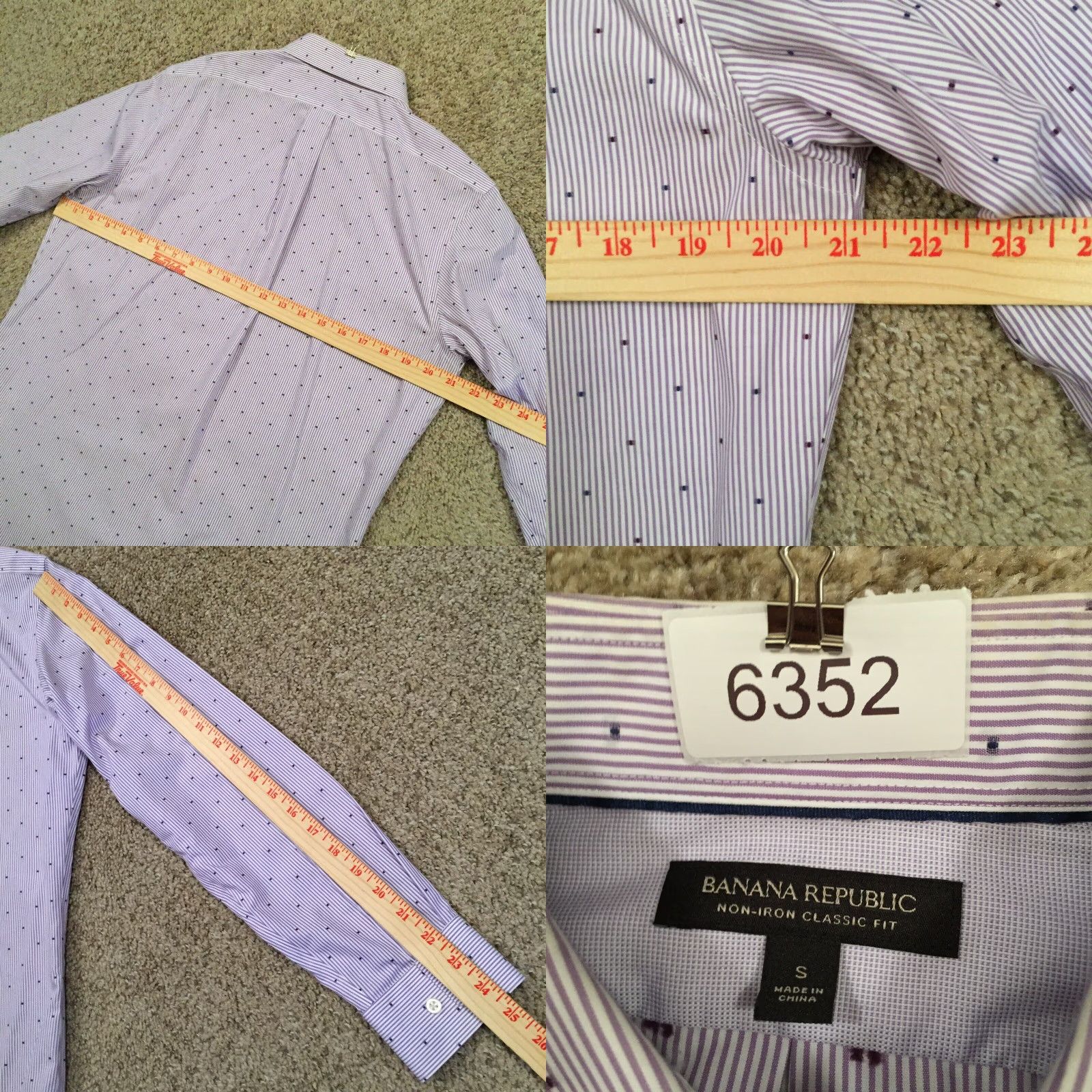 Banana Republic VINTAGE BanAna Republic Shirt Mens Small Purple Polka Dot Long Sleeve Button Up Classic Size US S / EU 44-46 / 1 - 8 Thumbnail