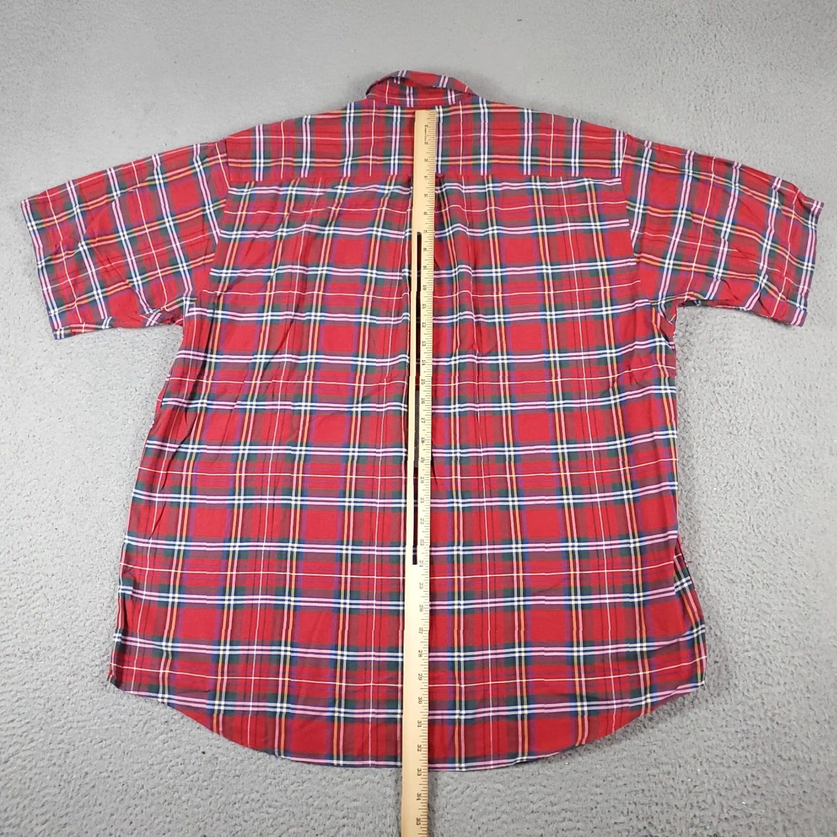 Nautica Nautica Shirt Mens L Red Plaid Button-Up Short Sleeve Casual Collared Cotton Size US L / EU 52-54 / 3 - 4 Thumbnail
