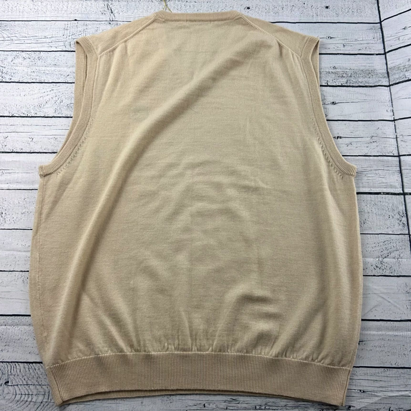 Gregory VINTAGE Clark Gregory Bel-Air Country Club 100% Merino Wool Sweater Vest Men 2XL Beige Wool Vest Men 2XL Size US XXL / EU 58 / 5 - 7 Thumbnail