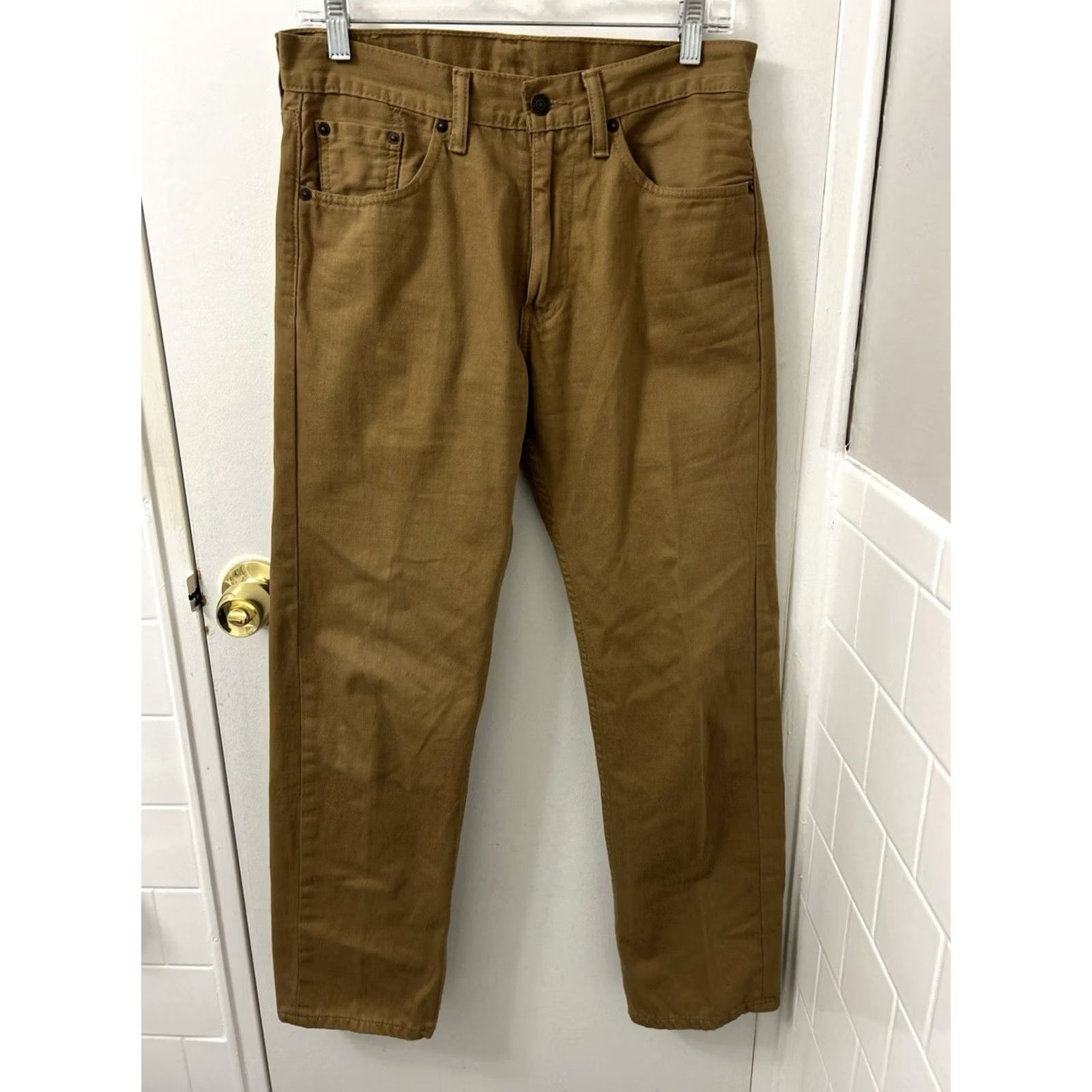 Vintage Levi Strauss 505 Pants Mens 30x30 Brown Regular Fit Khaki Trousers Cotton Corduroy Jeans Shirt? Size US 30 / EU 46 - 2 Thumbnail