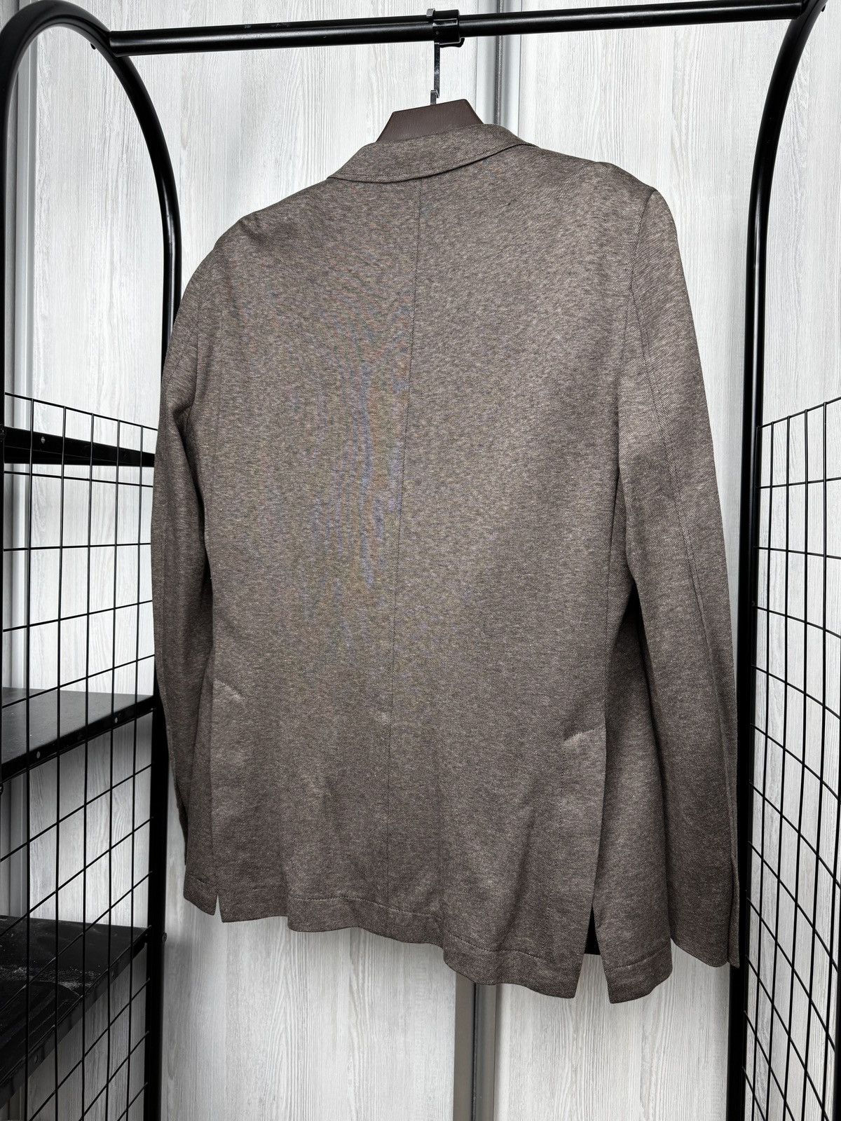 Hackett London brown cotton unlined 2 buttons blazer
