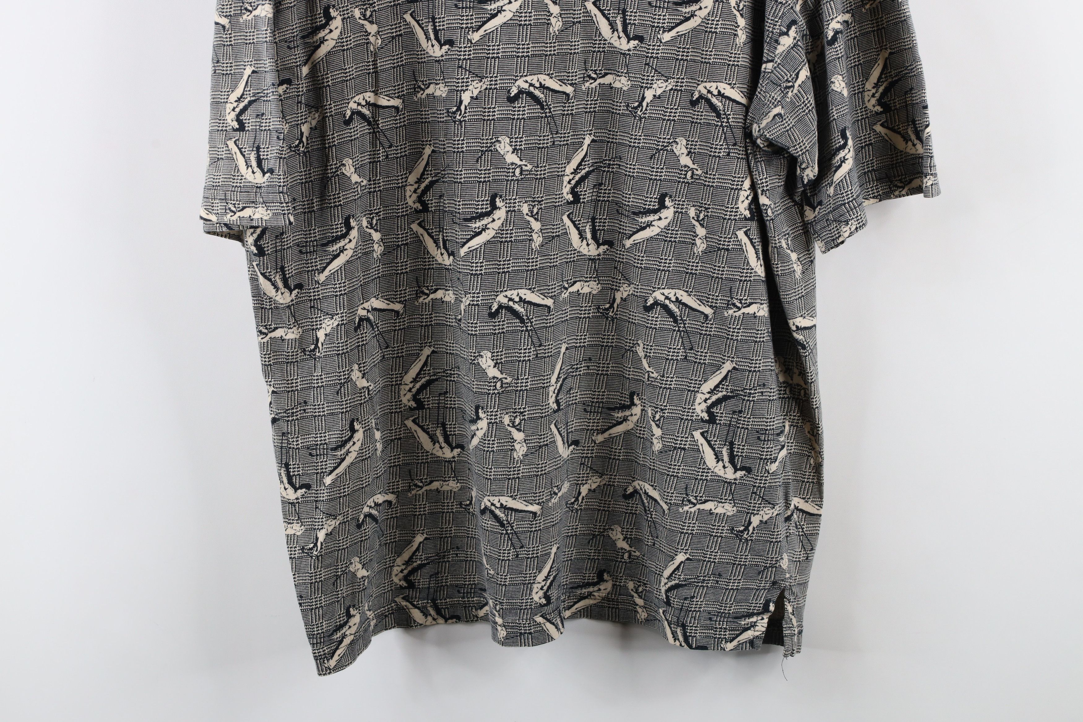 Vintage Vintage 90s Streetwear All Over Print Collared Polo Shirt Size US L / EU 52-54 / 3 - 9 Thumbnail