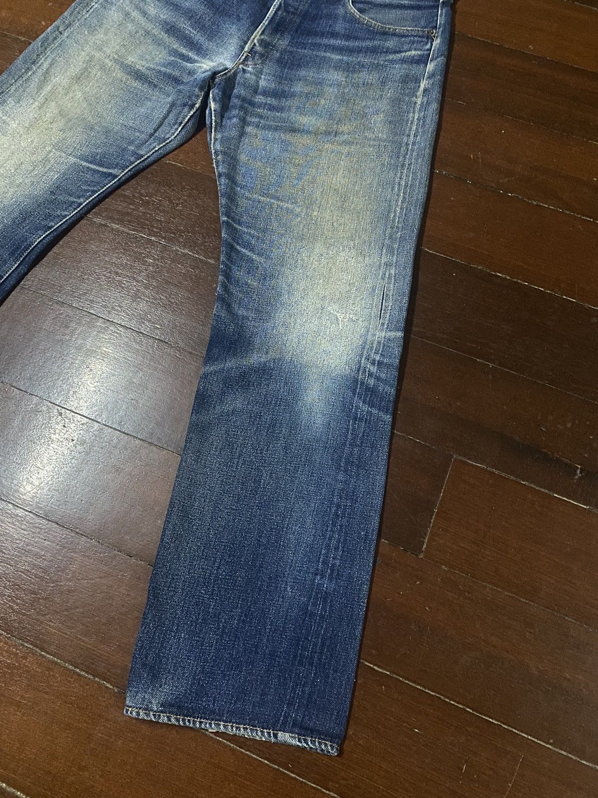 Denime Vintage 90s DENIME JAPAN Distress Mud Denim Selvedge Jeans Size US 36 / EU 52 - 4 Thumbnail