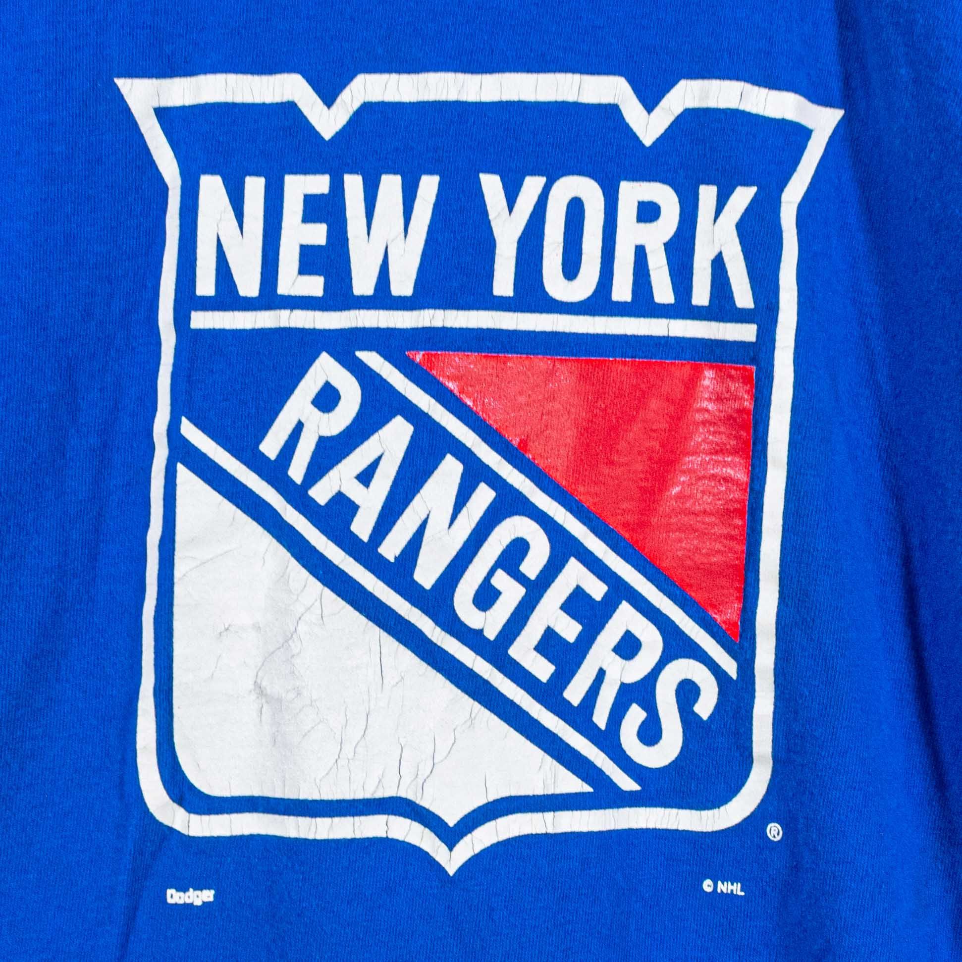 NHL × Vintage New York Rangers NHL Logo Double Collar T-Shirt VTG 90s Size US M / EU 48-50 / 2 - 4 Thumbnail