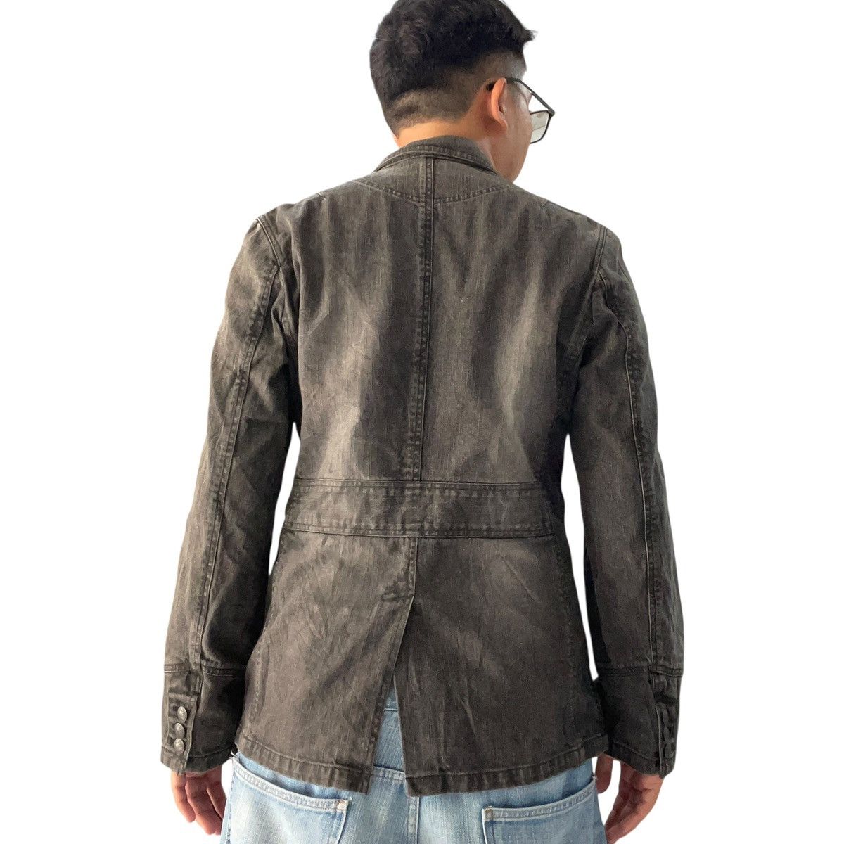 14th Addiction 🇯🇵VINTAGE IN THE ATTIC GOTHIC PUNK BLAZER DENIM COLLAR JACKET Size US S / EU 44-46 / 1 - 2 Thumbnail