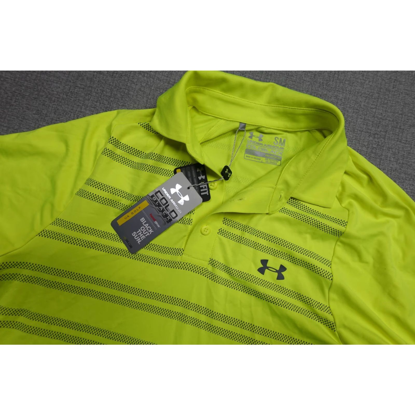 Under Armour Under Armour Polo Men S Small Yellow Striped Coldblack Golf Performance Stretch NWT Size US S / EU 44-46 / 1 - 2 Thumbnail