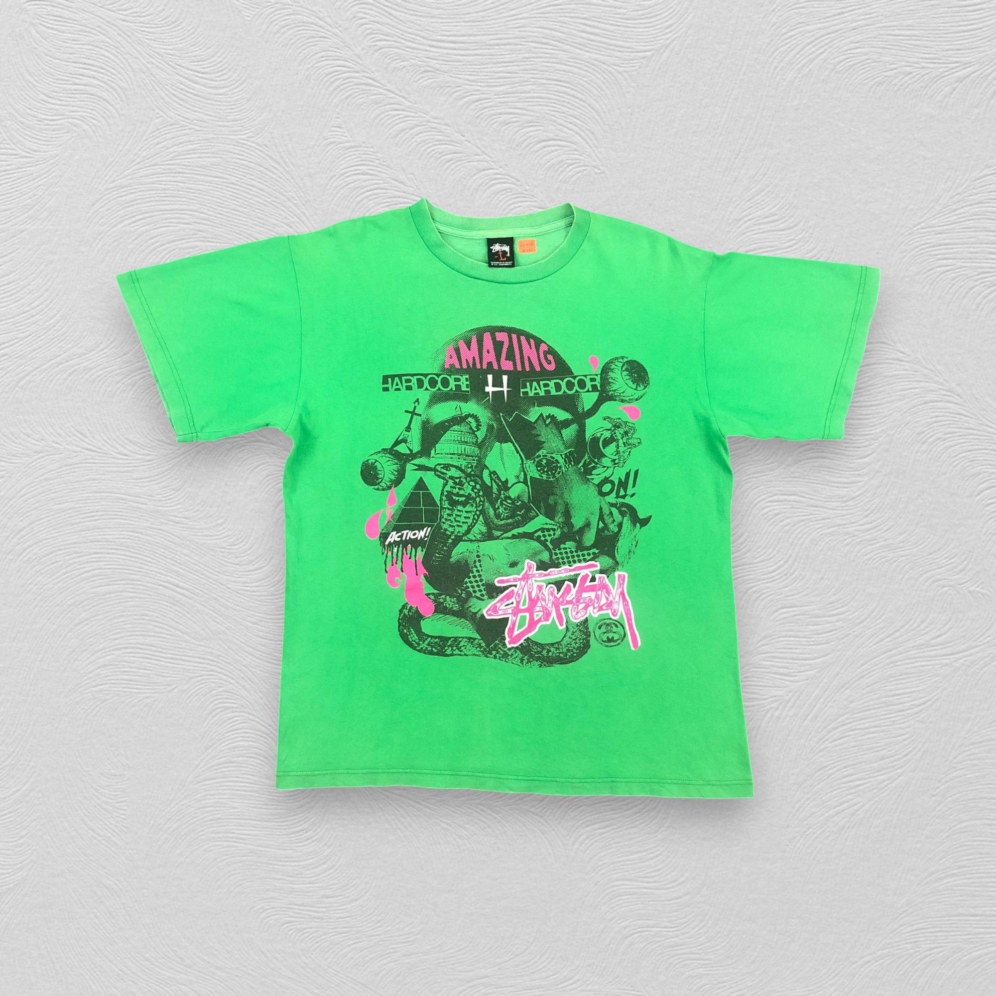 Stussy Stussy vintage NY LA Tee - Green Large | Grailed