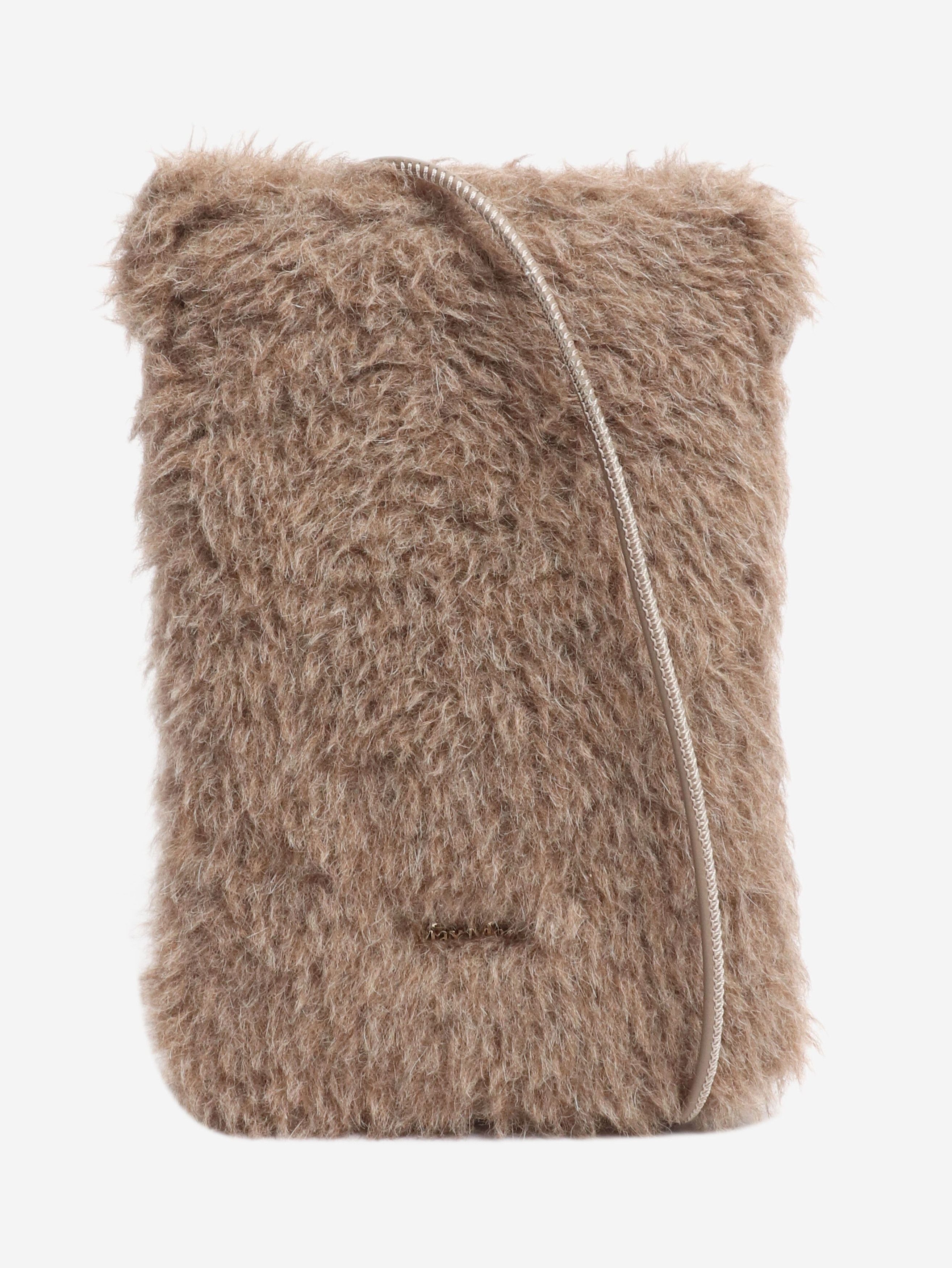Max Mara Brown Crossy teddy phone pouch Size ONE SIZE - 1 Thumbnail