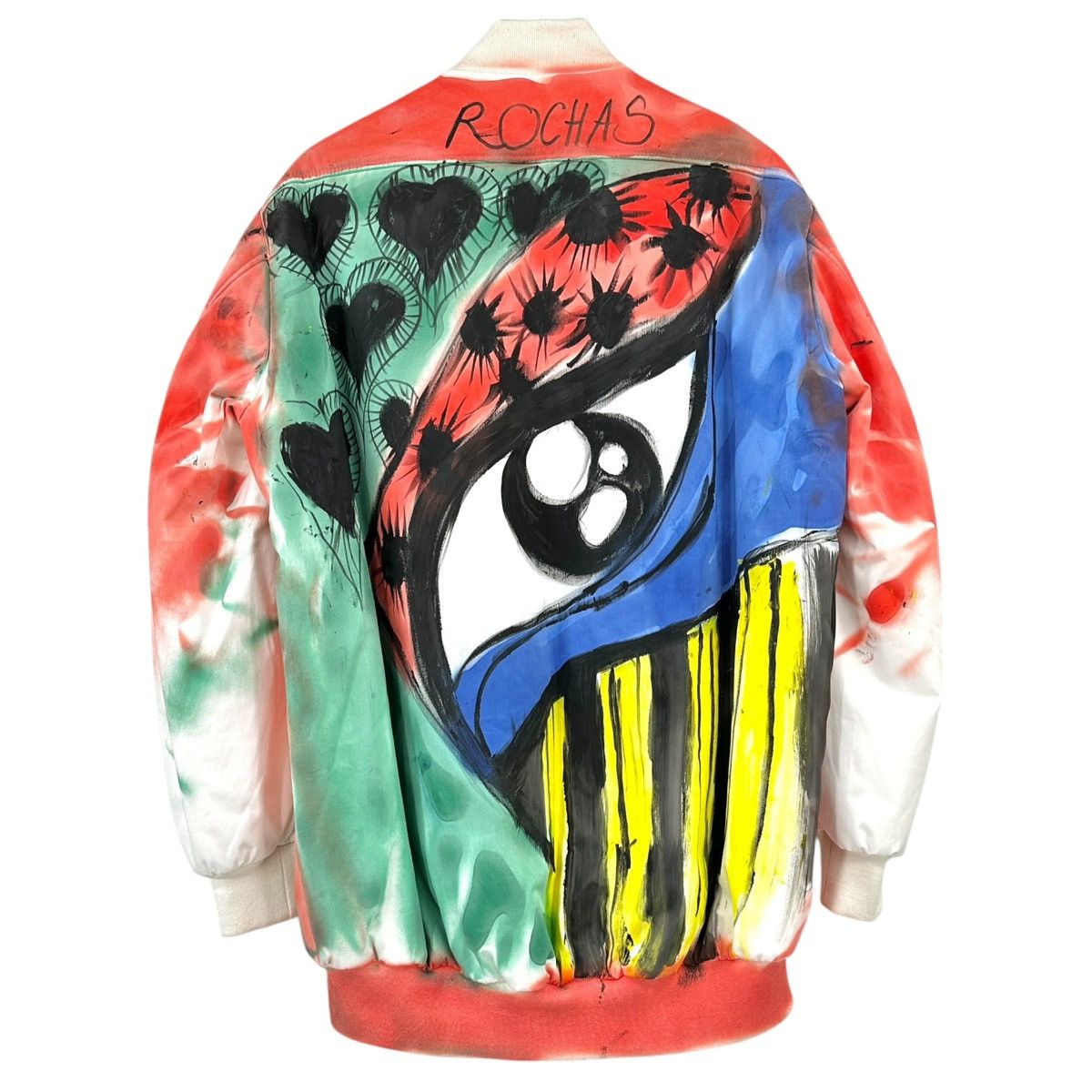 Rochas Rochas 2022 Graffiti Hand Painted Oversized Bomber Jacket Size US L / EU 52-54 / 3 - 1 Thumbnail