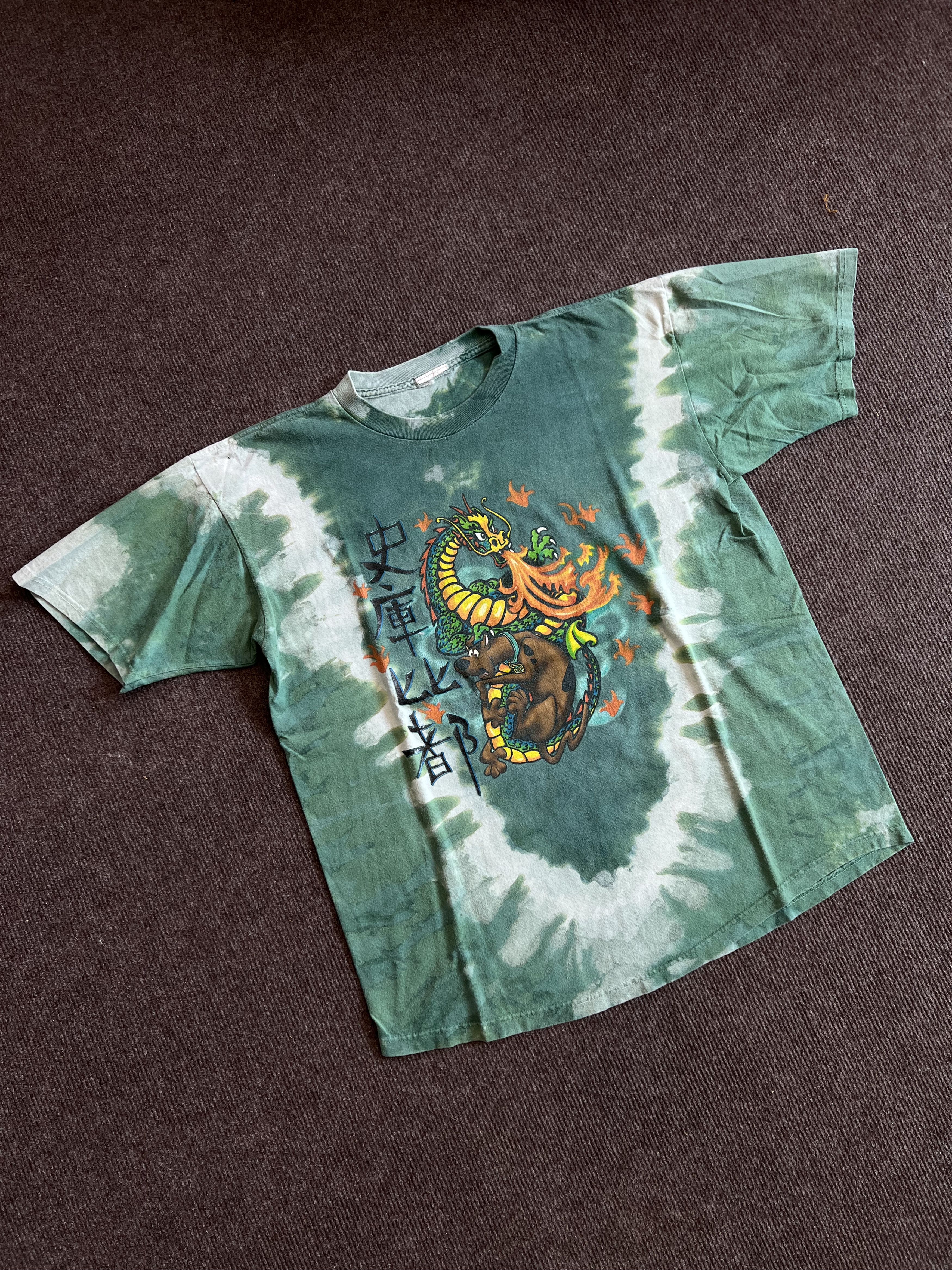 Vintage Vintage 90s Scooby Doo Dragon Tie Dye T-Shirt Size US XL / EU 56 / 4 - 5 Thumbnail