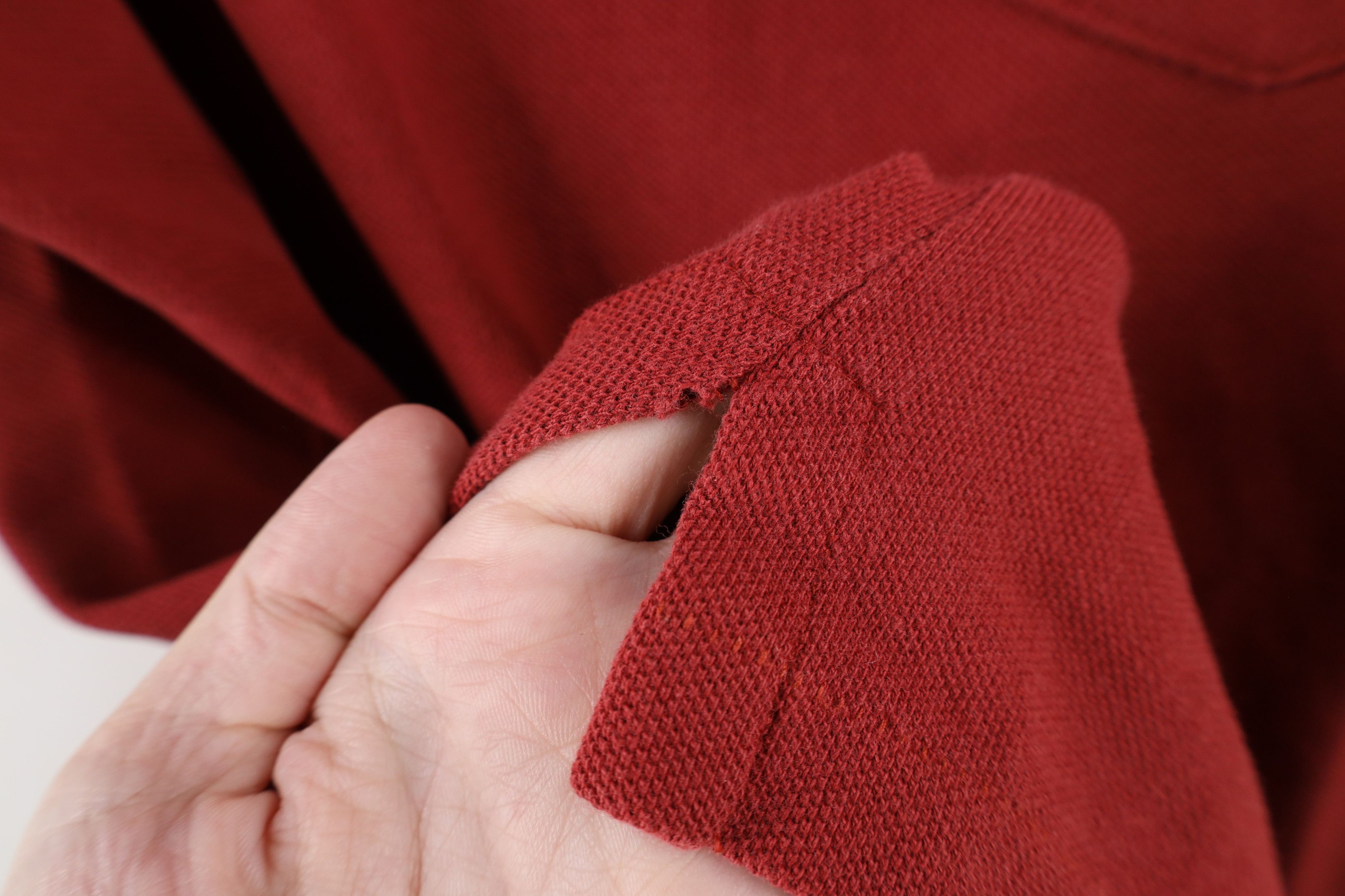 Lands' End × Vintage Vintage 90s Lands End Pique Cotton Pocket Polo Shirt Red USA Size US L / EU 52-54 / 3 - 6 Thumbnail