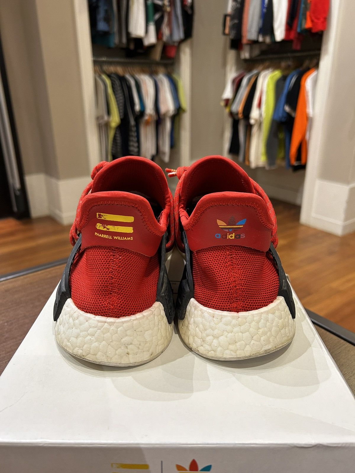 Adidas × Pharrell adidas NMD HU Pharrell Human Race Scarlet Size US 10 / EU 43 - 4 Thumbnail