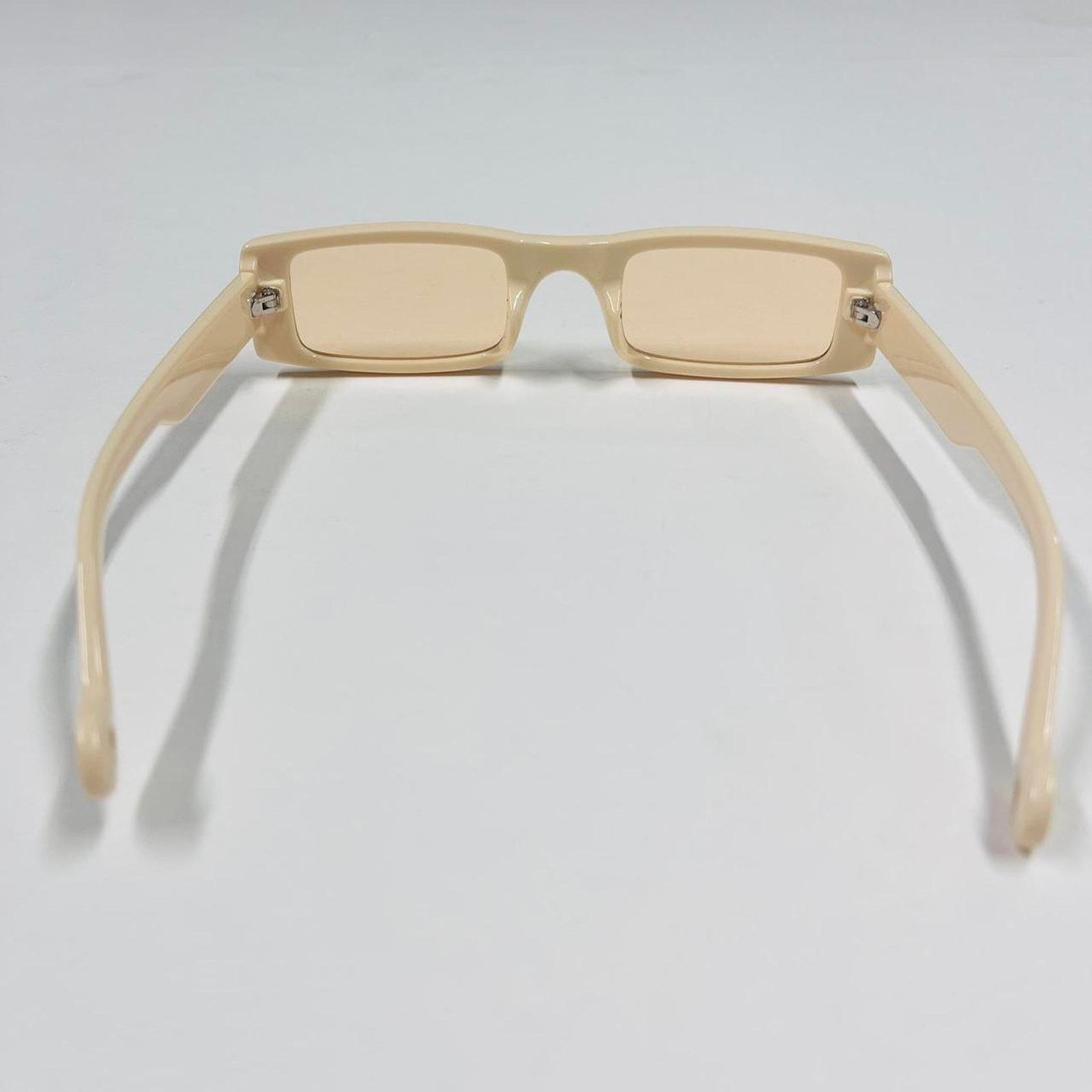 Vintage Y2k 2000s vintage style cream tan rectangular sunglasses Size ONE SIZE - 3 Thumbnail