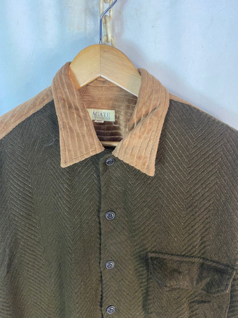 Japanese Brand Agate cosmopolitan button up cudroy/wool shirt Size US L / EU 52-54 / 3 - 4 Thumbnail