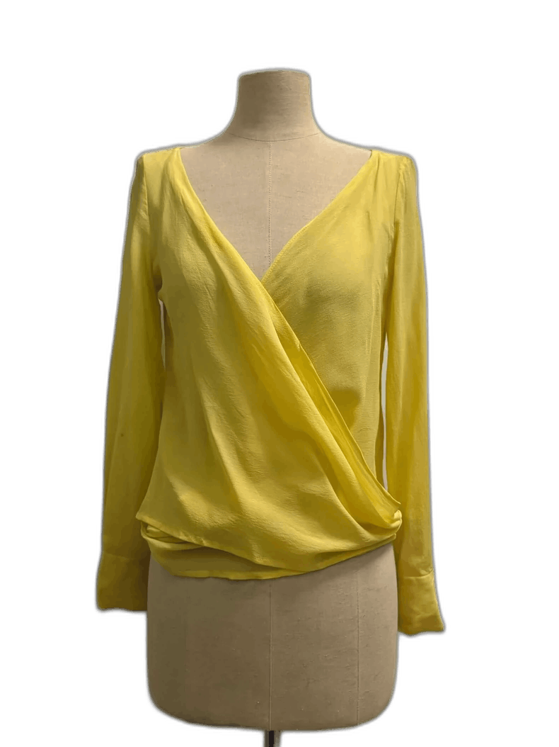 Versace Gianni Versace Silk Cross Neck Long Sleeve Top Size L / US 10 / IT 46 - 1 Thumbnail