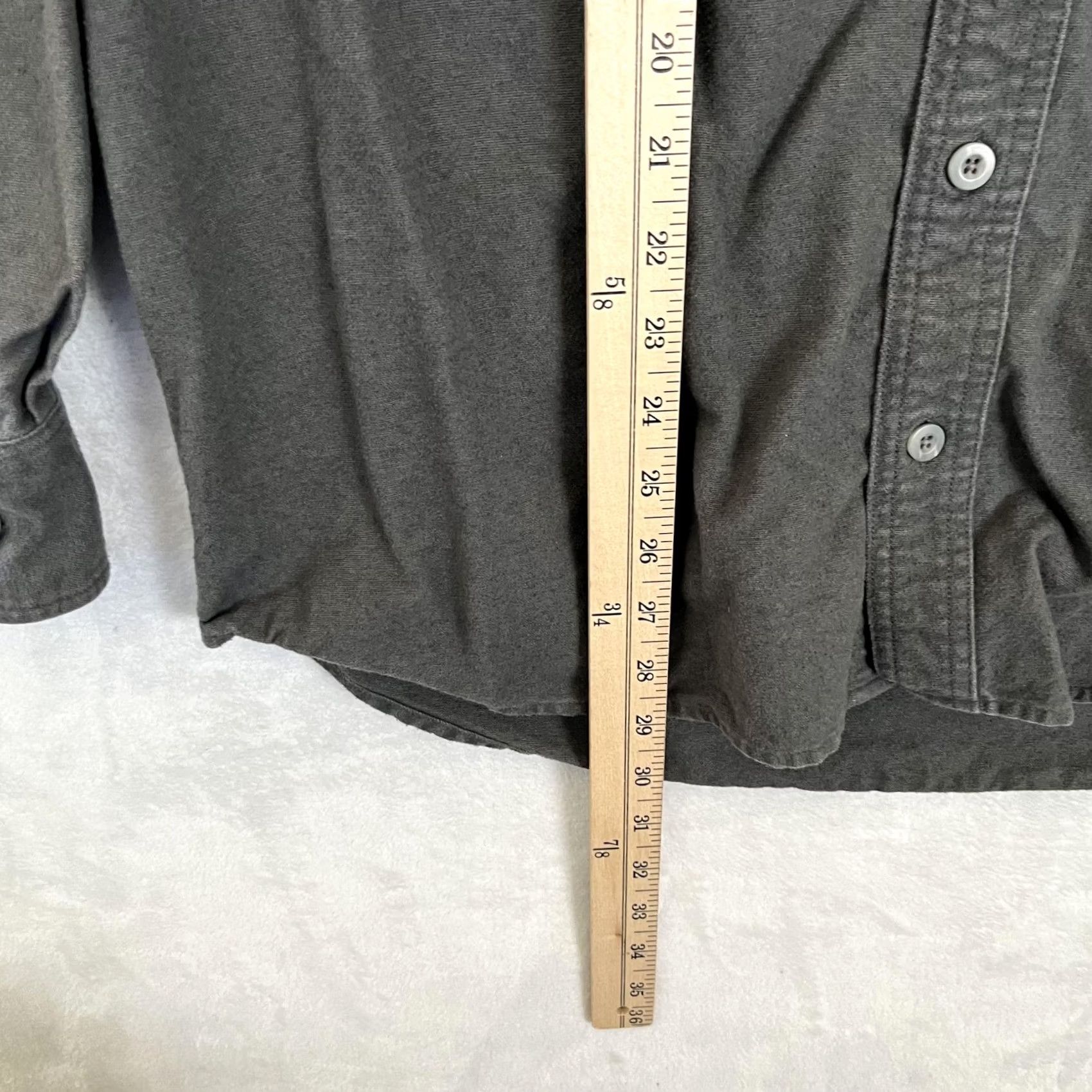 Vintage Cabela'S Shirt Mens MT Gray Solid Chamois Flannel Long Sleeve Button Front Tall Size US M / EU 48-50 / 2 - 2 Thumbnail