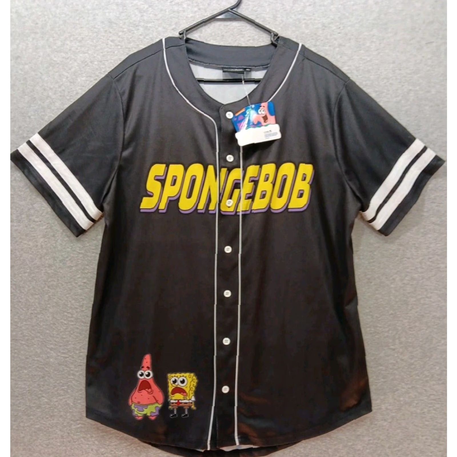 Nickelodeon Nickelodeon Spongebob Squarepants Baseball Jersey Men's XL Black Button Up Shirt Size US XL / EU 56 / 4 - 2 Thumbnail