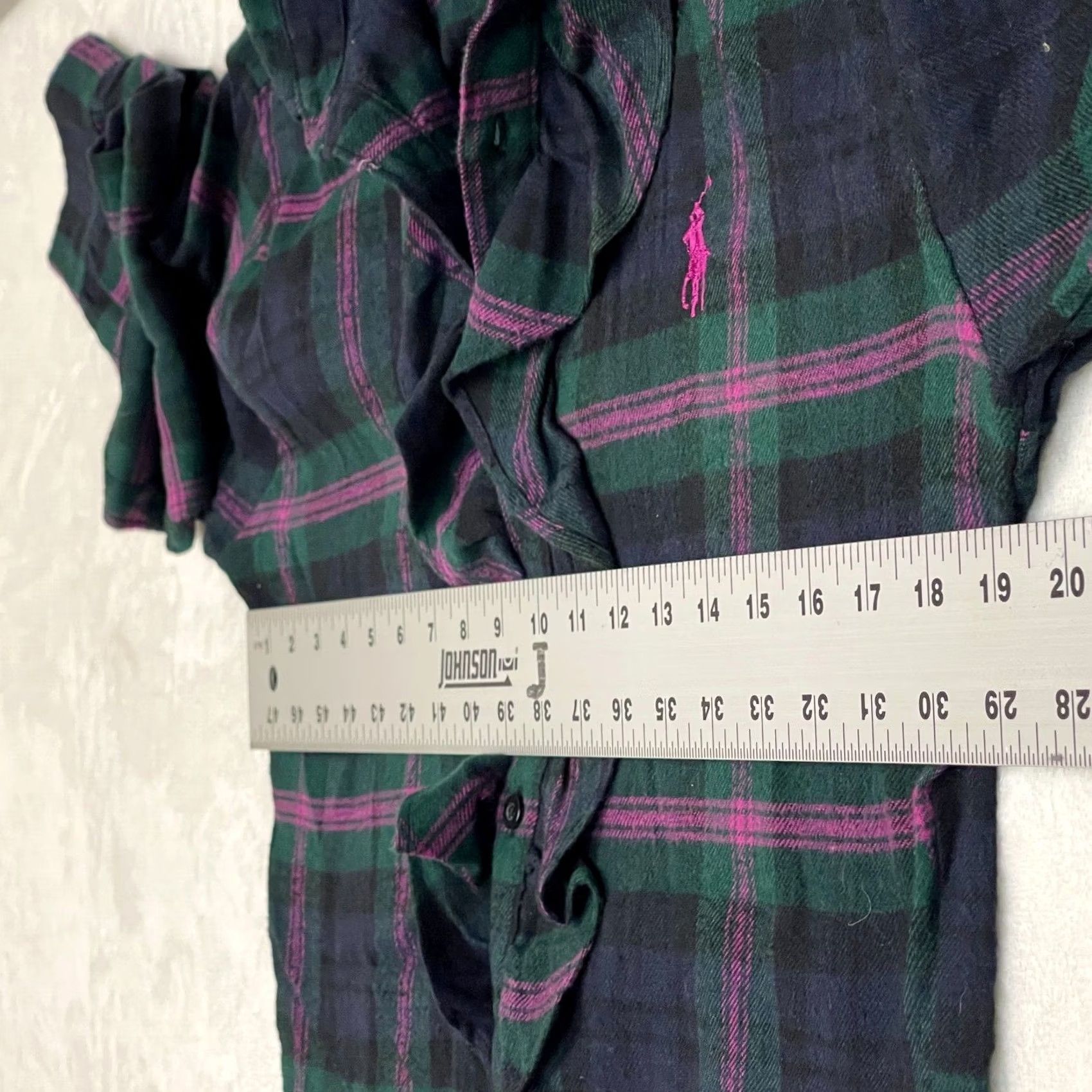 Ralph Lauren Ralph Lauren Plaid 100% Cotton Flannel Shirt Dress Medium Green/Black/Pink Long Sleeve Button Front Ruffle Casual Shirt Dress Womens Size M / US 6-8 / IT 42-44 - 6 Thumbnail