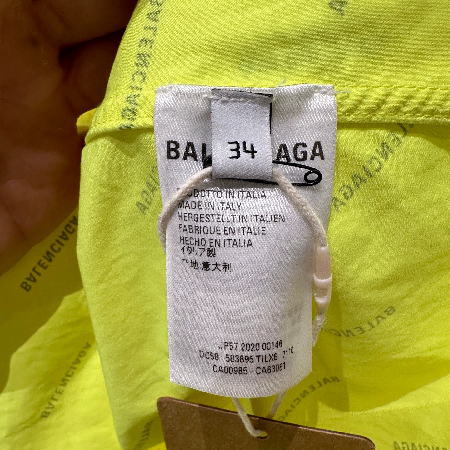 Balenciaga Balenciaga apr327 Fluo Ylw PS L/S Shirt 34 Cotton Size XXS / US 00 / IT 34 - 4 Thumbnail