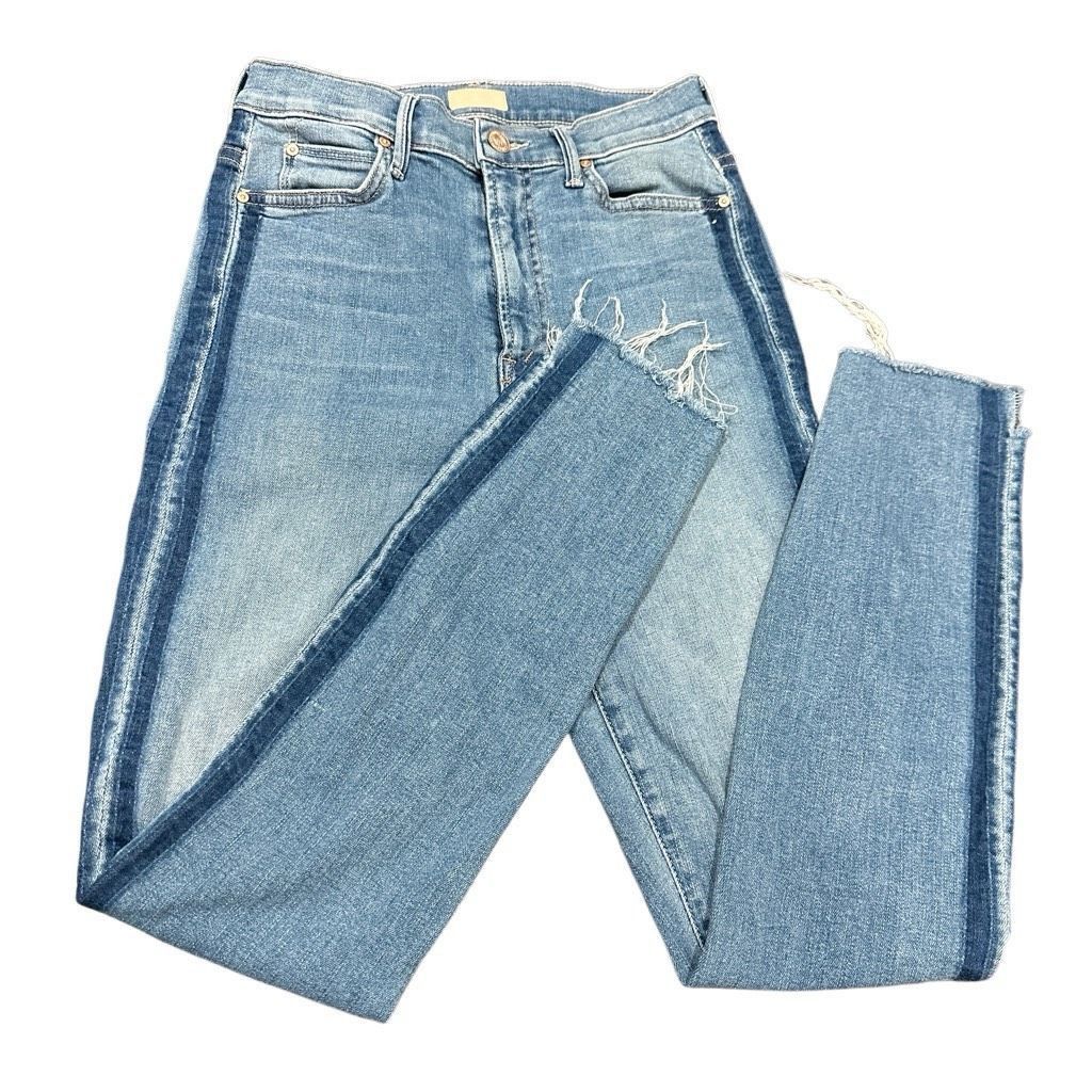 MOTHER MOTHER Denim Pants Jeans ANTHROPOLOGIE $228 Retail The Stunner Zip Ankle Step Fray in Light Kitty Racer Size 25”/0 Size 25" / US 0 / IT 36 - 4 Thumbnail