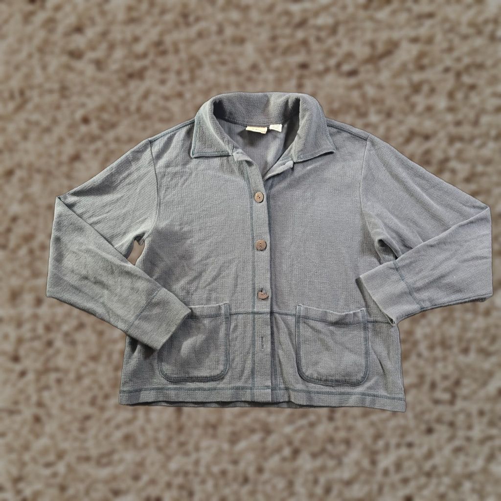 Vintage VINTAGE LL Bean Top Womens Size Small Green Ribbed Button Up Cardigan Lightweight Casual Womens Size S / US 4 / IT 40 - 1 Thumbnail