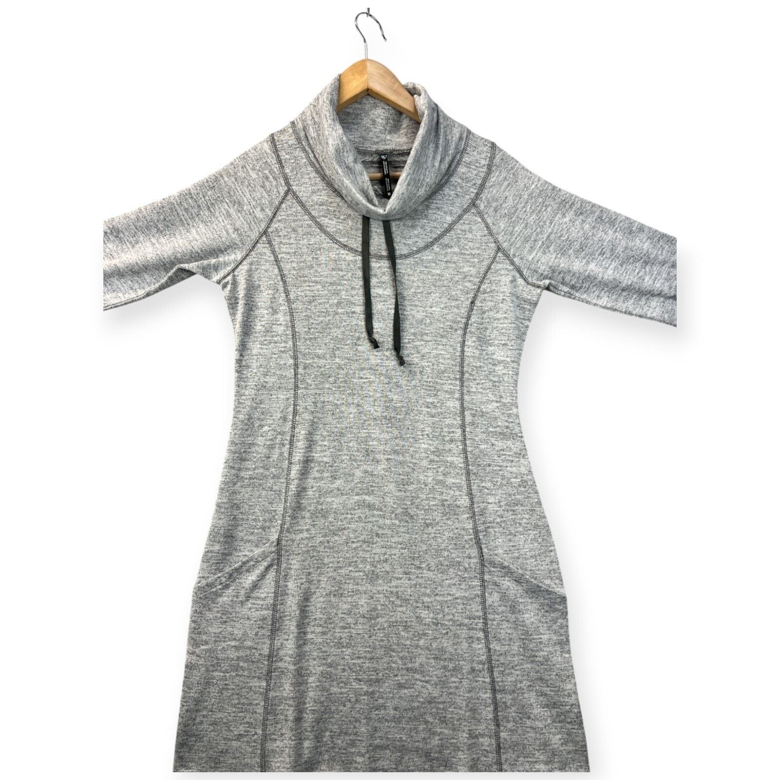 Kuhl Kuhl Womens Lea Dress Sweater XS Heather Gray Cowl Neck Size XS / US 0-2 / IT 36-38 - 4 Thumbnail