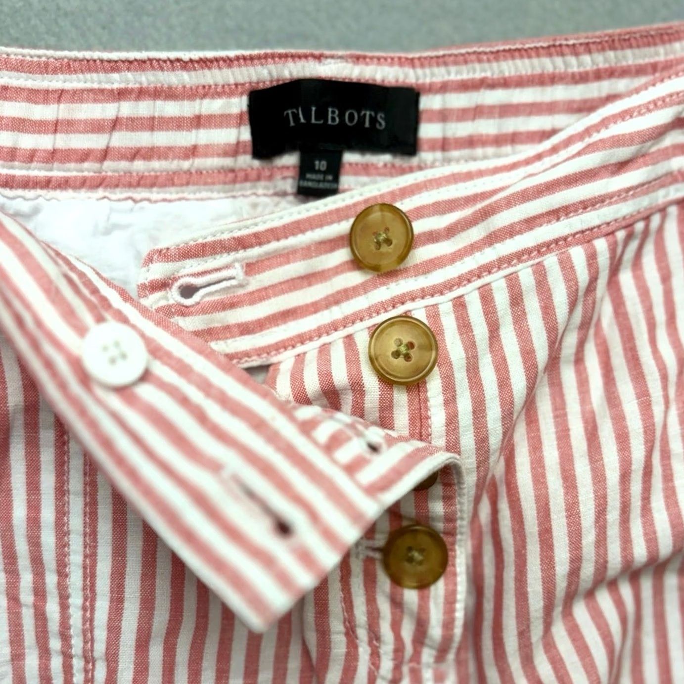 Talbots Talbots Linen Tie Waist Skirt Mini Midi Pink White Striped Skirt Size 10 Size 32" / US 10 / IT 46 - 3 Thumbnail