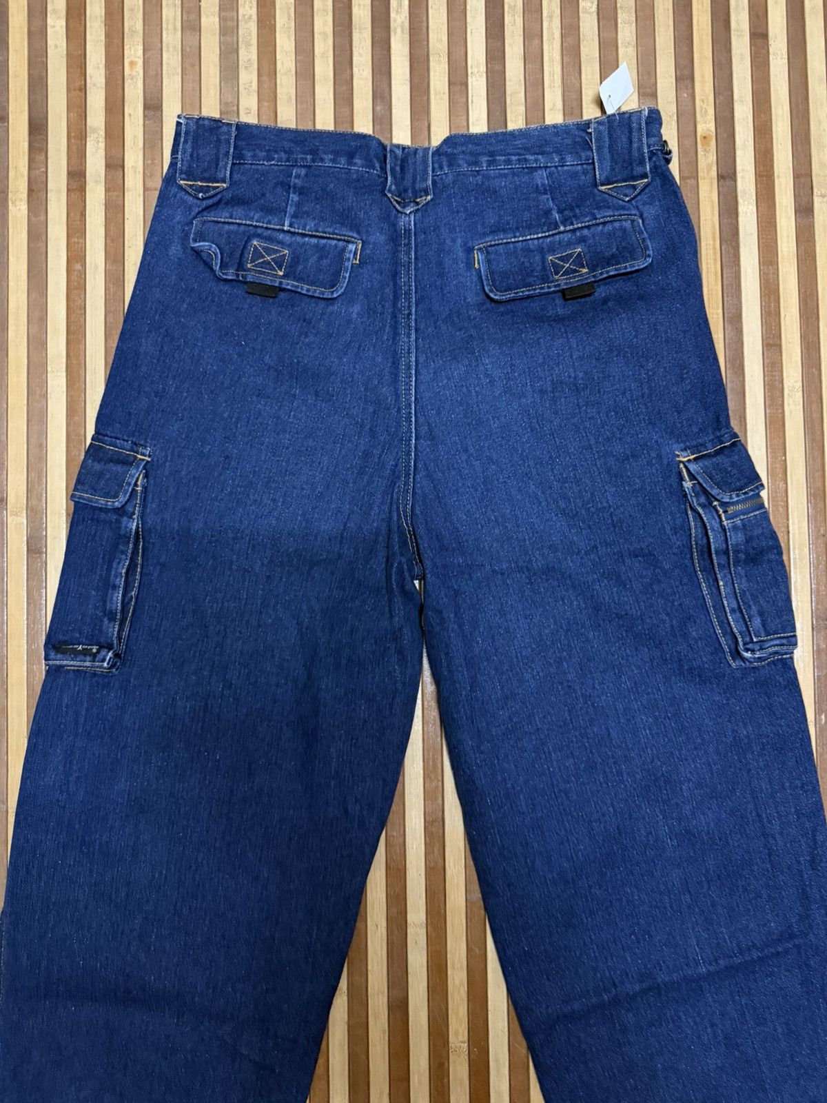 Japanese Brand Denim Cargo Pants Streetwear Multipocket Tactical Pants Size US 33 - 6 Thumbnail