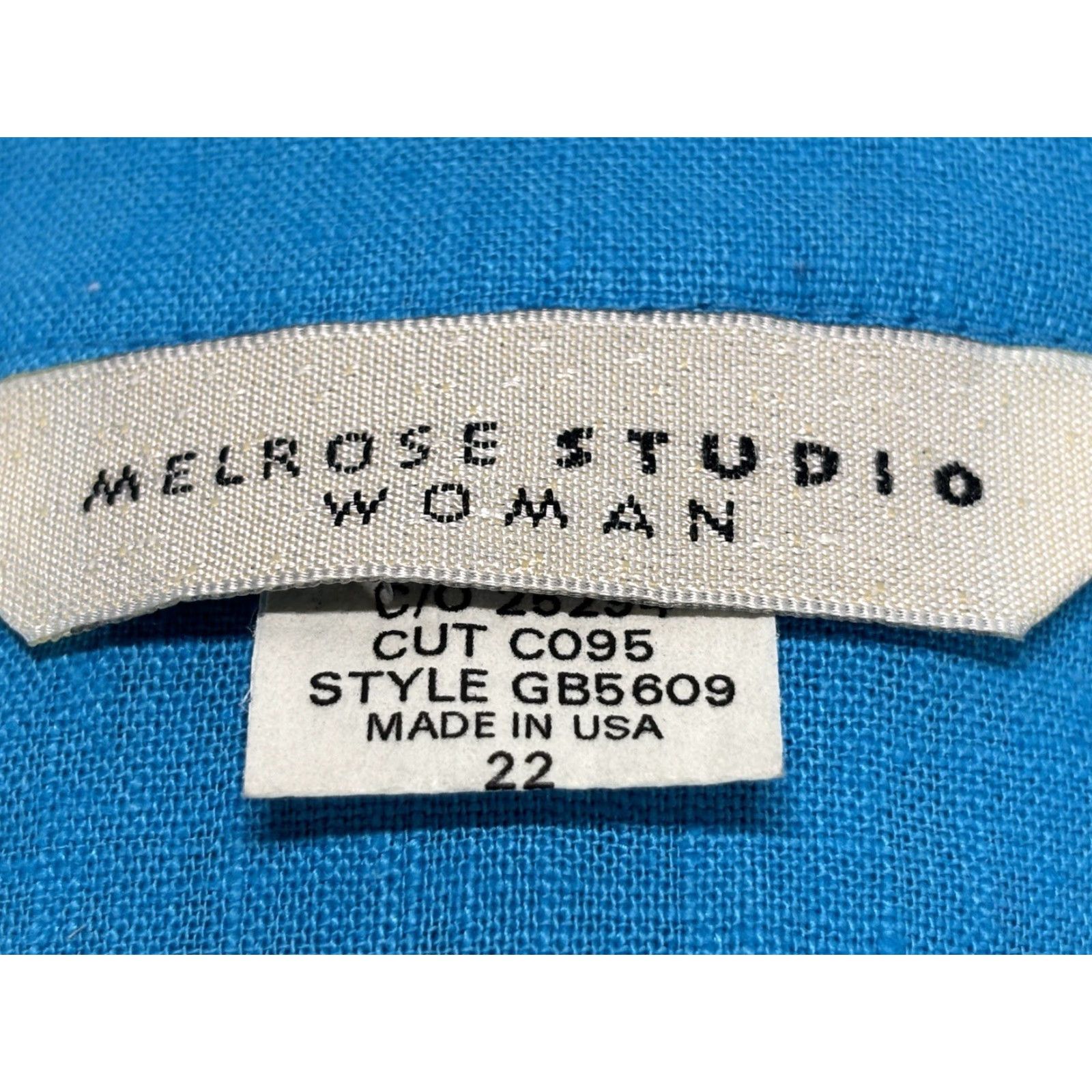 Vintage MELROSE STUDIO Plus Size 2X Linen Blend Button-Up Sleeveless Shirt Blue Artsy Lagenlook Womens Size XXL / US 16-18 / IT 52-54 - 6 Thumbnail