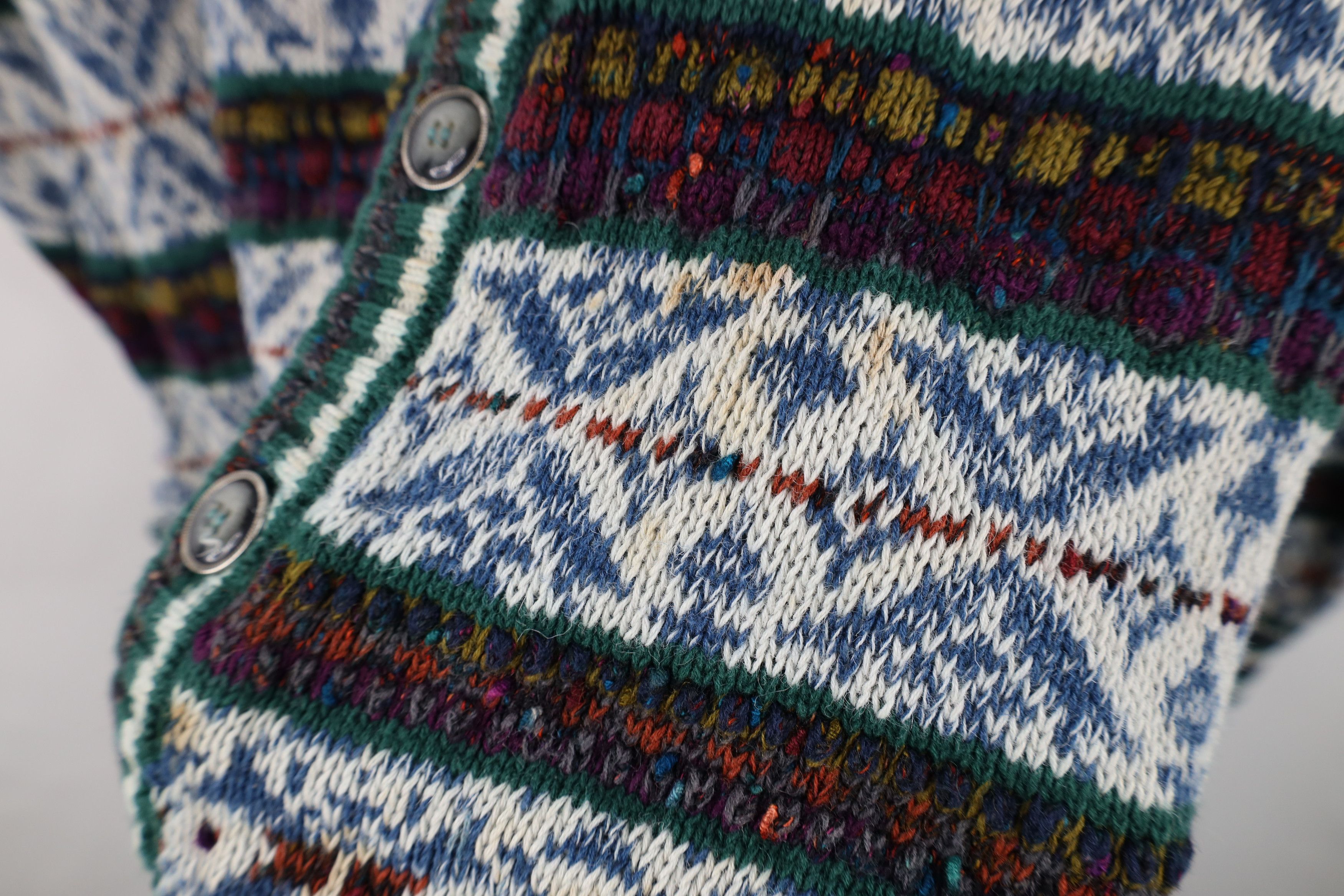 Vintage Vintage 90s Streetwear Fair Isle Knit Cardigan Sweater Size US M / EU 48-50 / 2 - 6 Thumbnail