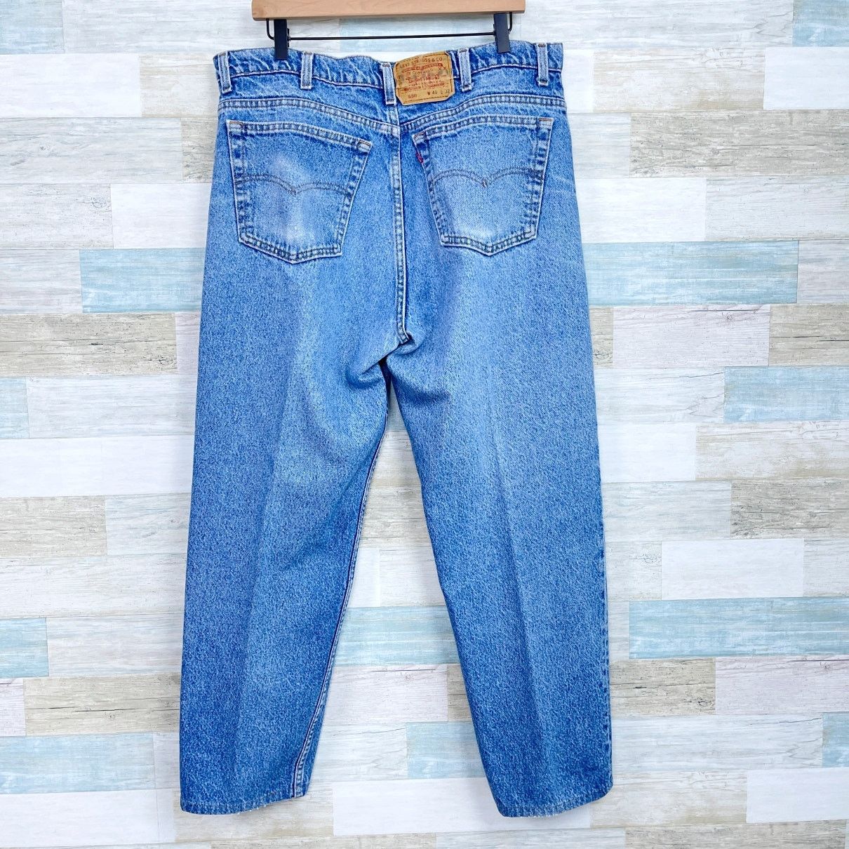 Levi's Levis Vintage 550 Rigid Jeans Blue Distressed USA Mens 40X28 Size 40" / US 18 - 4 Thumbnail