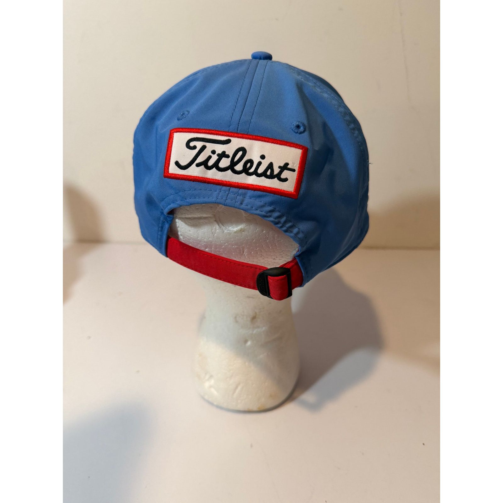 Titleist Titlest Foot Joy FJ Golf Hat Light Blue Red Adjustable Pro Size ONE SIZE - 5 Thumbnail