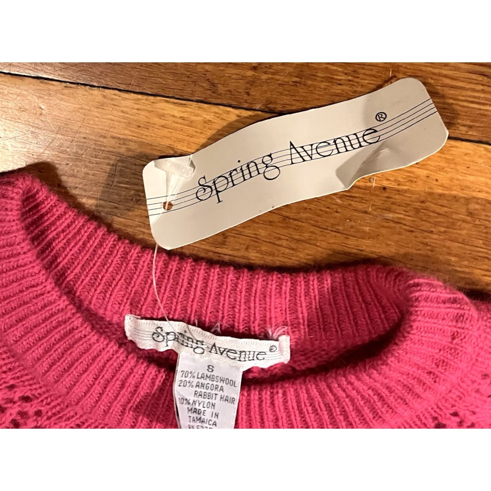 Vintage VINTAGE Spring Avenue Yoke Sweater Women’s Small Pink Angora Wool Blend Knit Sweater Pullover Size S / US 4 / IT 40 - 3 Thumbnail