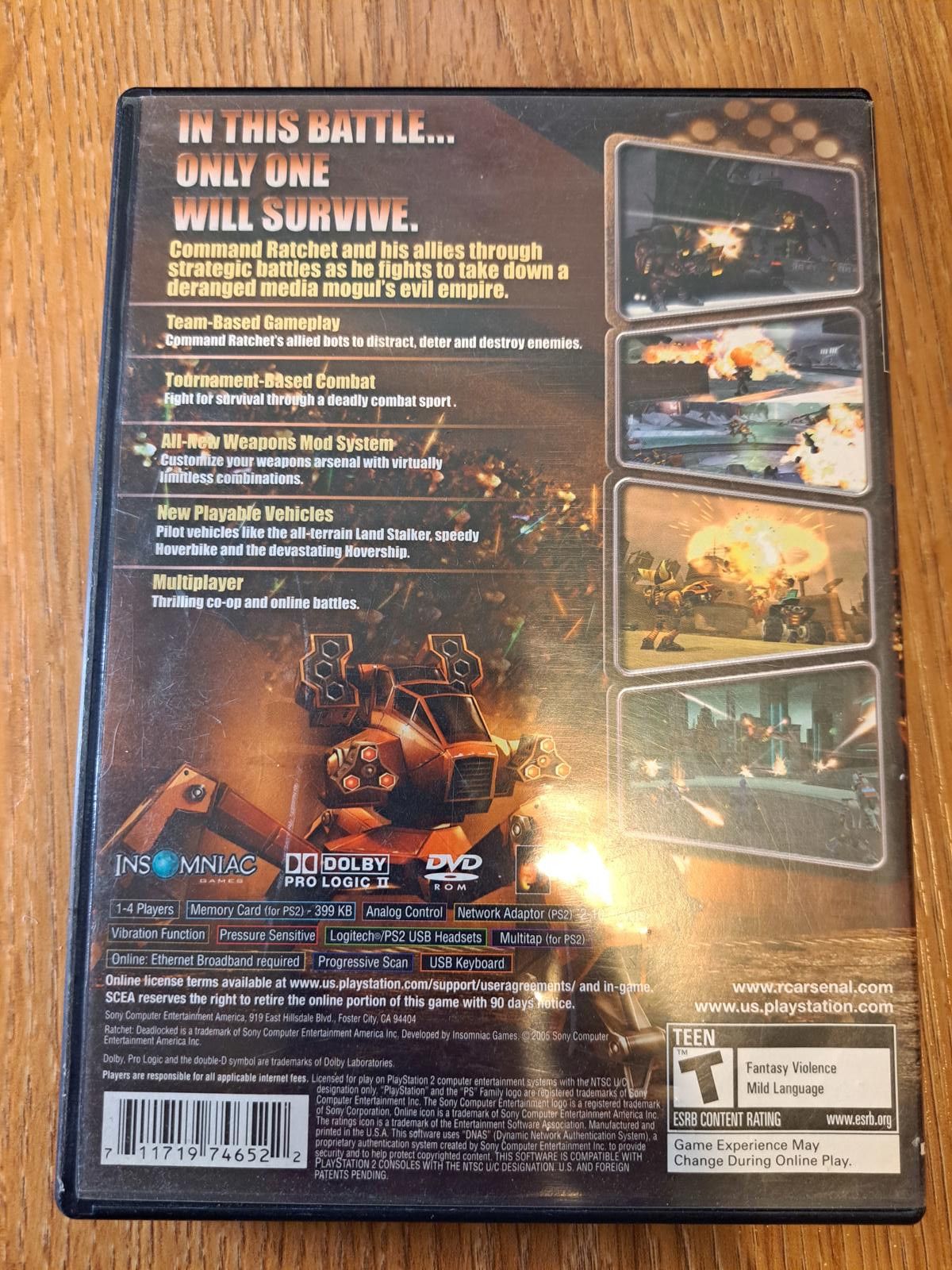 Other Ratchet Deadlocked PlayStation 2 Game Disc and Case Size ONE SIZE - 2 Thumbnail