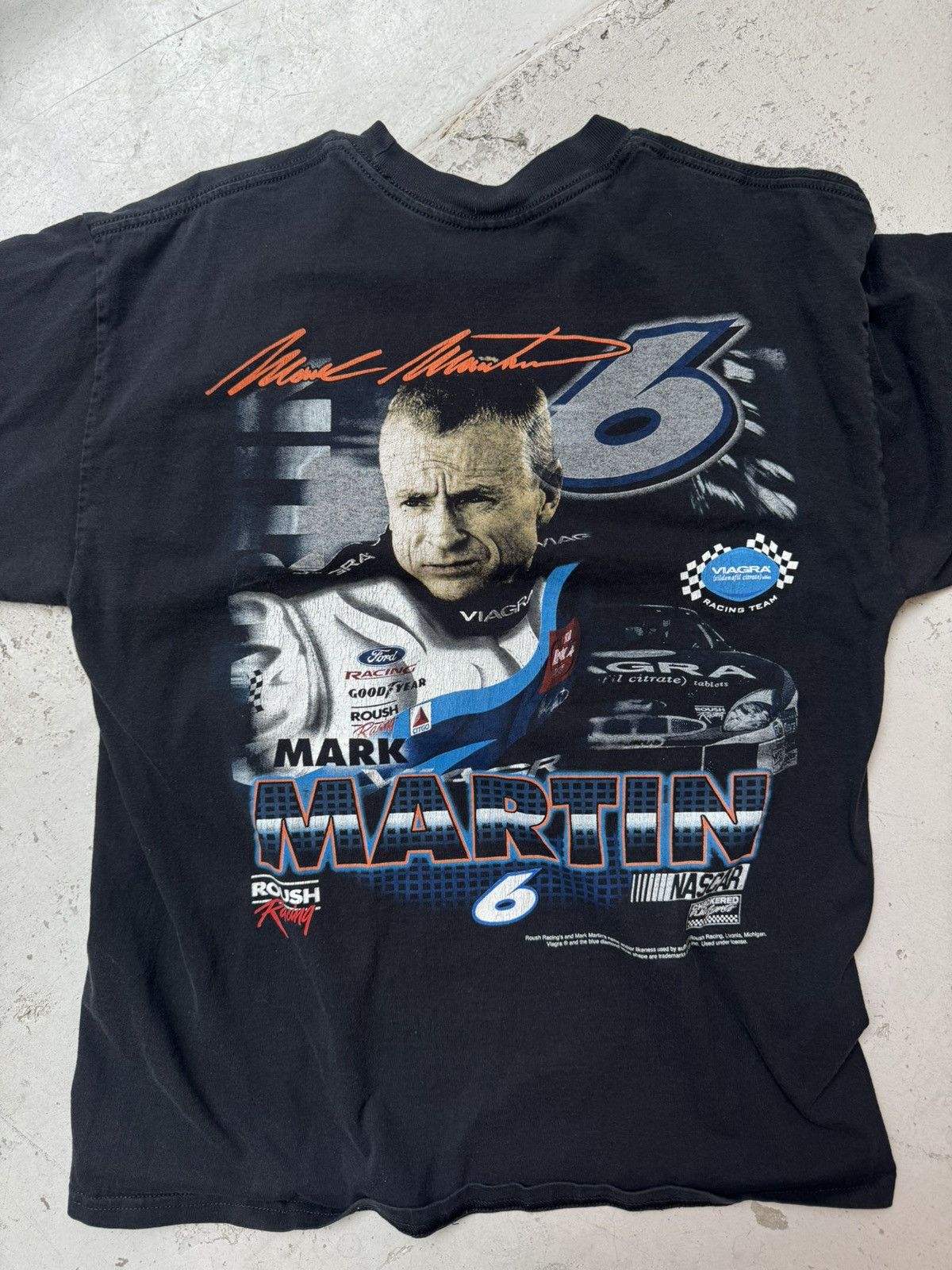 NASCAR VIAGRA Mark Martin #6 NASCAR Racing Tee Double Sided Size US L / EU 52-54 / 3 - 6 Thumbnail