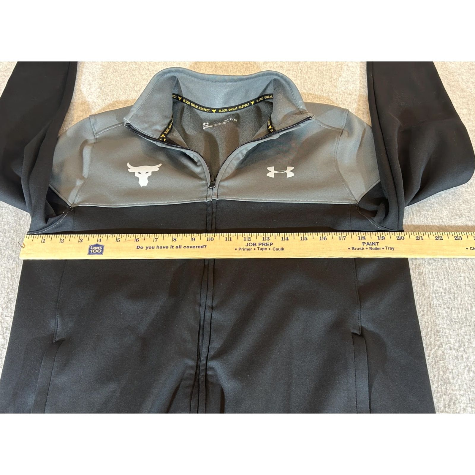 Under Armour Under Armour Project Rock Jacket Mens Small Black Full Zip Track Gym Fitted UA Size US S / EU 44-46 / 1 - 6 Thumbnail