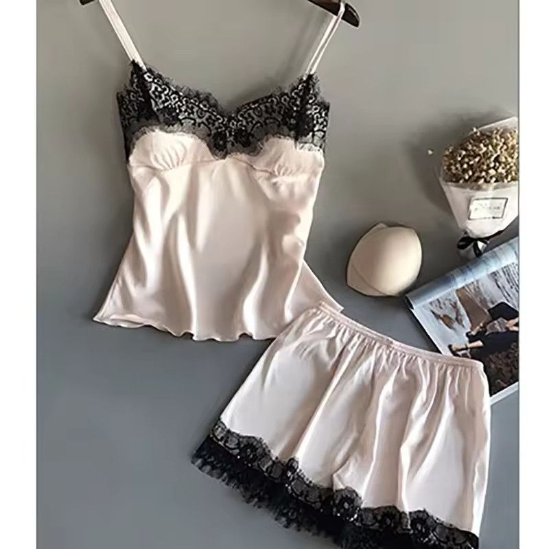 Other Women Pajama Suit V-Neck Lace Sexy Sleep Short pyjamas Size ONE SIZE - 5 Thumbnail