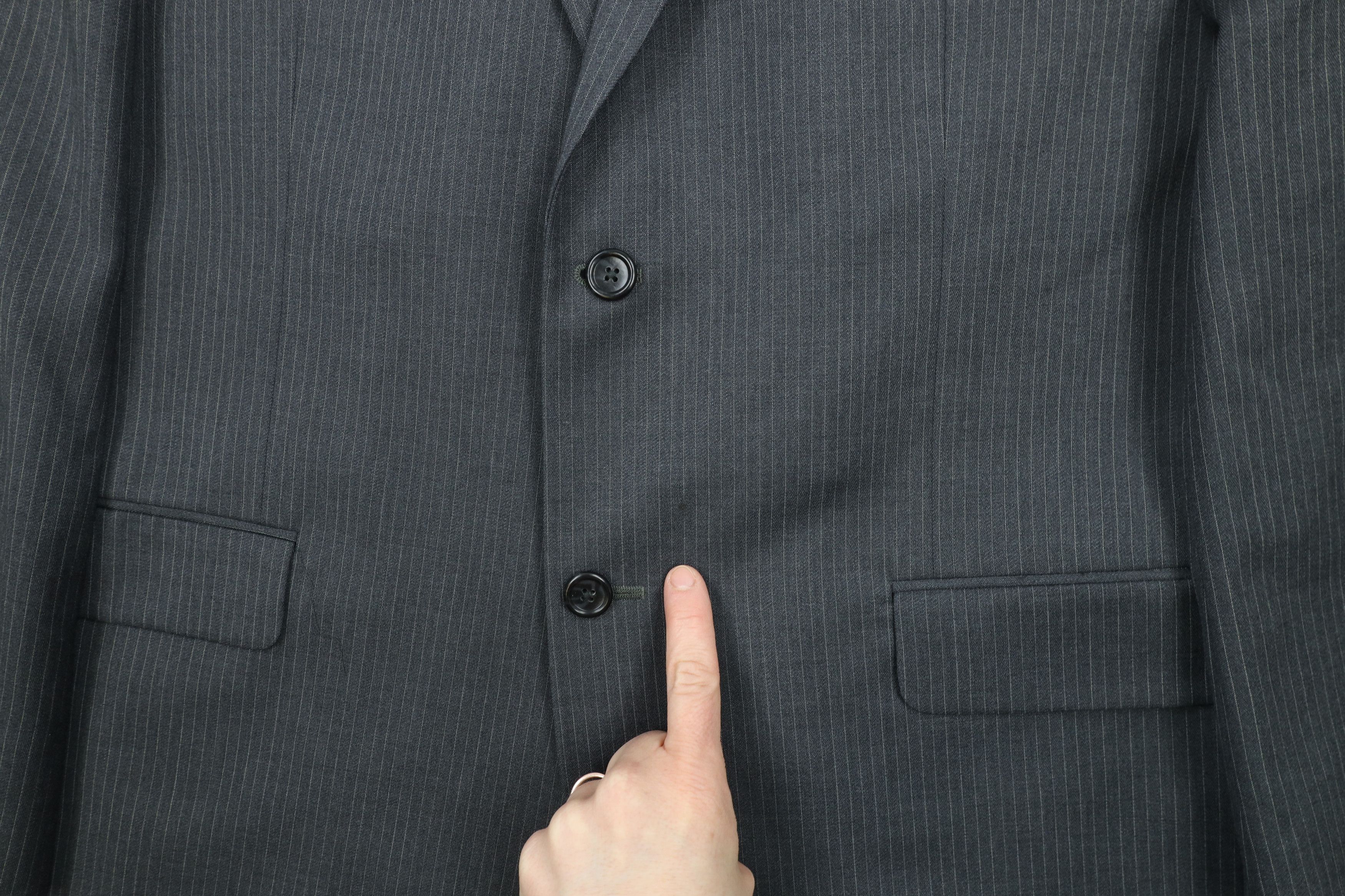 Vintage Vintage 90s Streetwear Wool Pinstriped 3 Piece Suit Size 44L - 9 Thumbnail