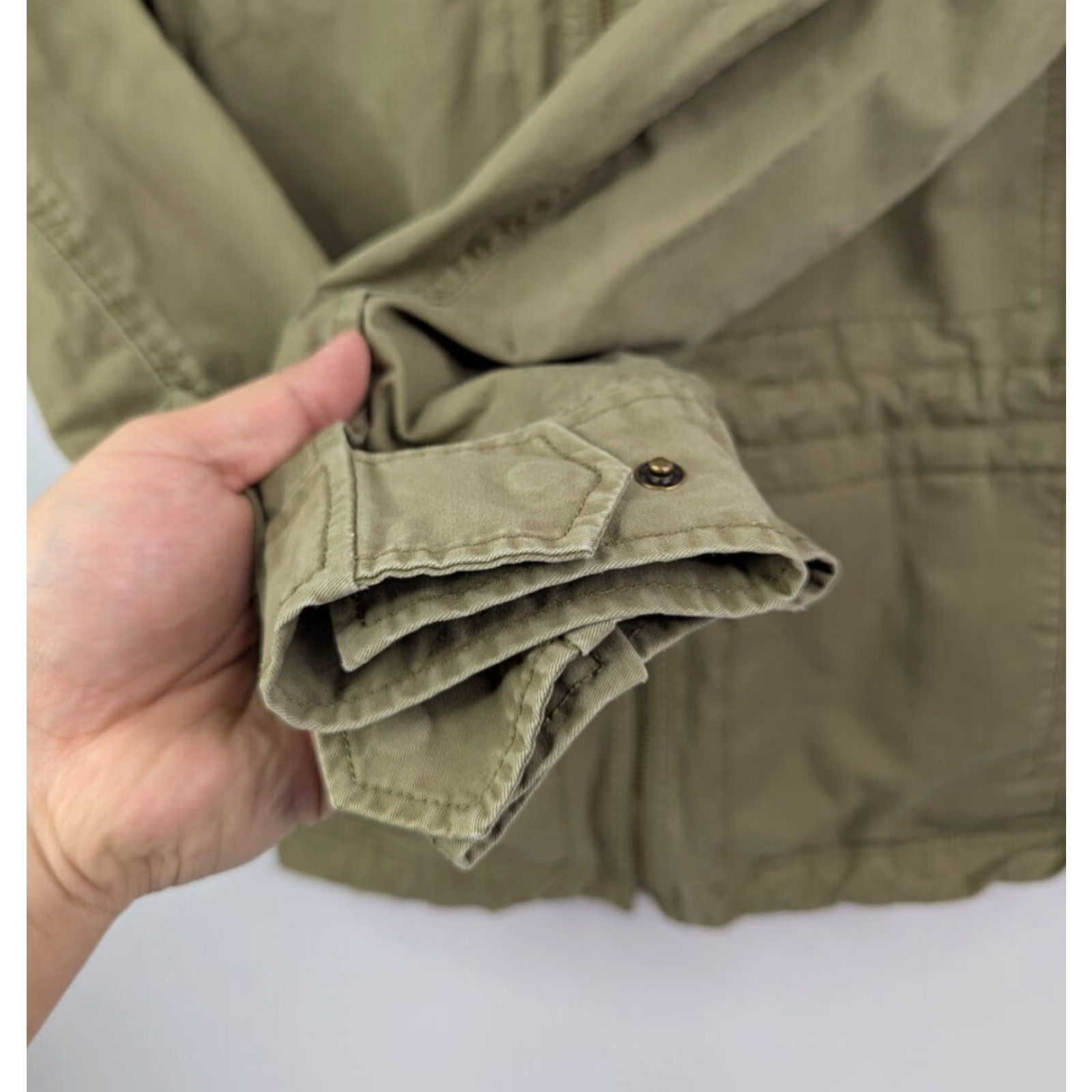 J.Crew J.CREW Jacket Army Green Cotton Fatigues Short Sleeve Zip Pockets Women Size S Casual Workwear Fall Spring Summer Winter Utility Size S / US 4 / IT 40 - 3 Thumbnail