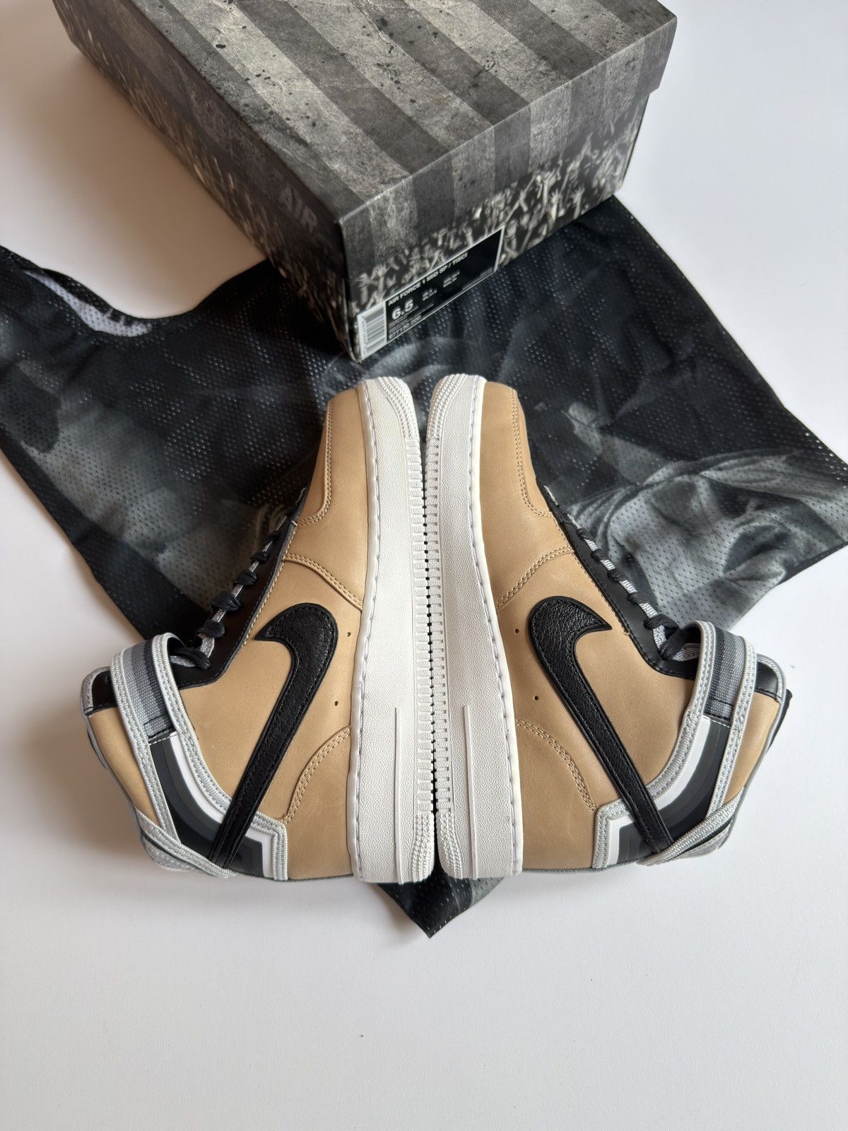 Nike × Riccardo Tisci Nike x Riccardo Tisci Air Force 1 Mid Vachetta Tan Size US 6.5 / EU 39-40 - 5 Thumbnail