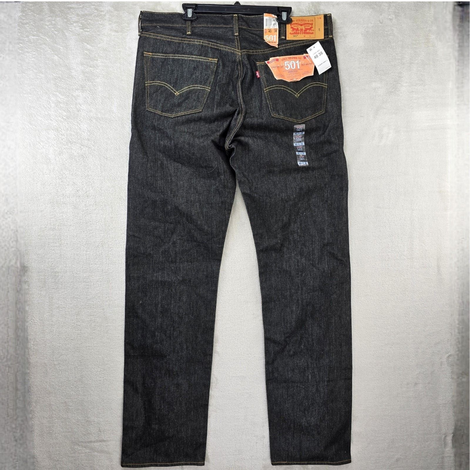 Levi's Levis 501 Jeans 40x38 Black Denim Straight Leg Button Fly Size US 40 / EU 56 - 1 Thumbnail