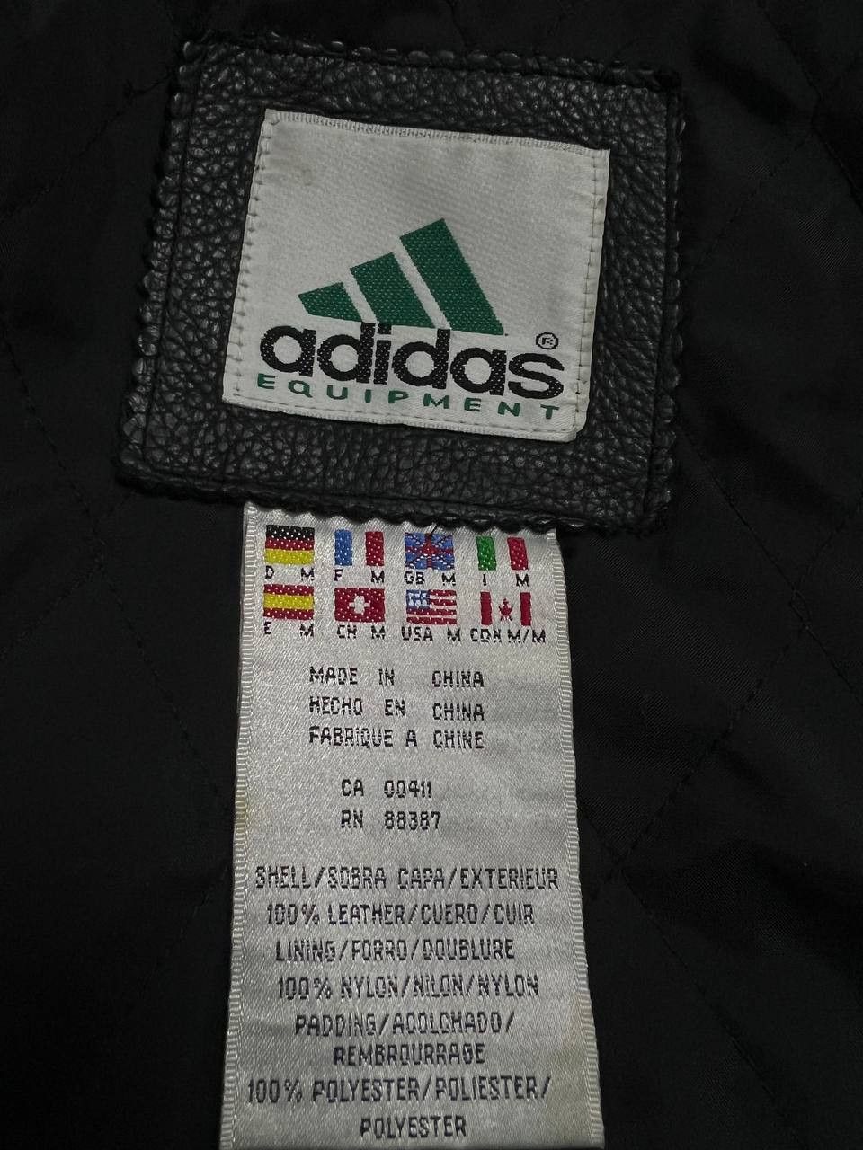 Adidas Vintage 90s Adidas Equipment Spellout Logo Leather Jacket M Size US S / EU 44-46 / 1 - 9 Thumbnail