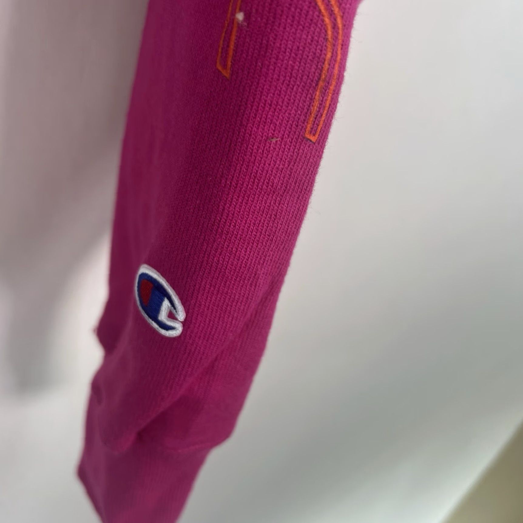 Champion Champion Reverse Weave Hoodie Womens L Pink Spell Out Cropped Pullover Sweatshirt Size L / US 10 / IT 46 - 5 Thumbnail