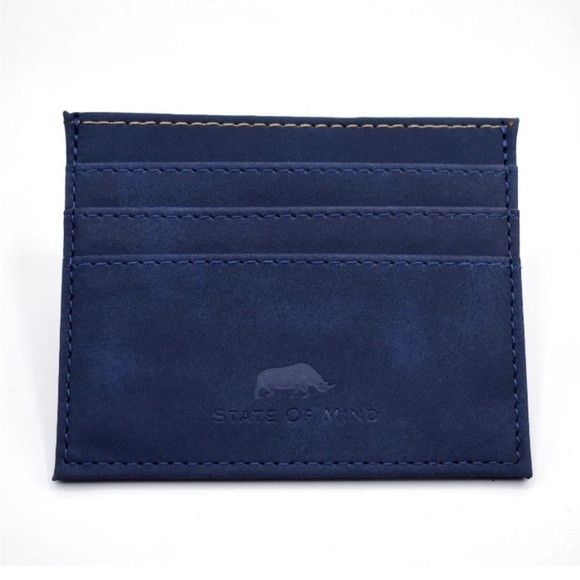 Nomadic State of Mind State of Mind Vegan Leather Card Wallet Navy Blue 4" x 3" Size ONE SIZE - 1 Thumbnail