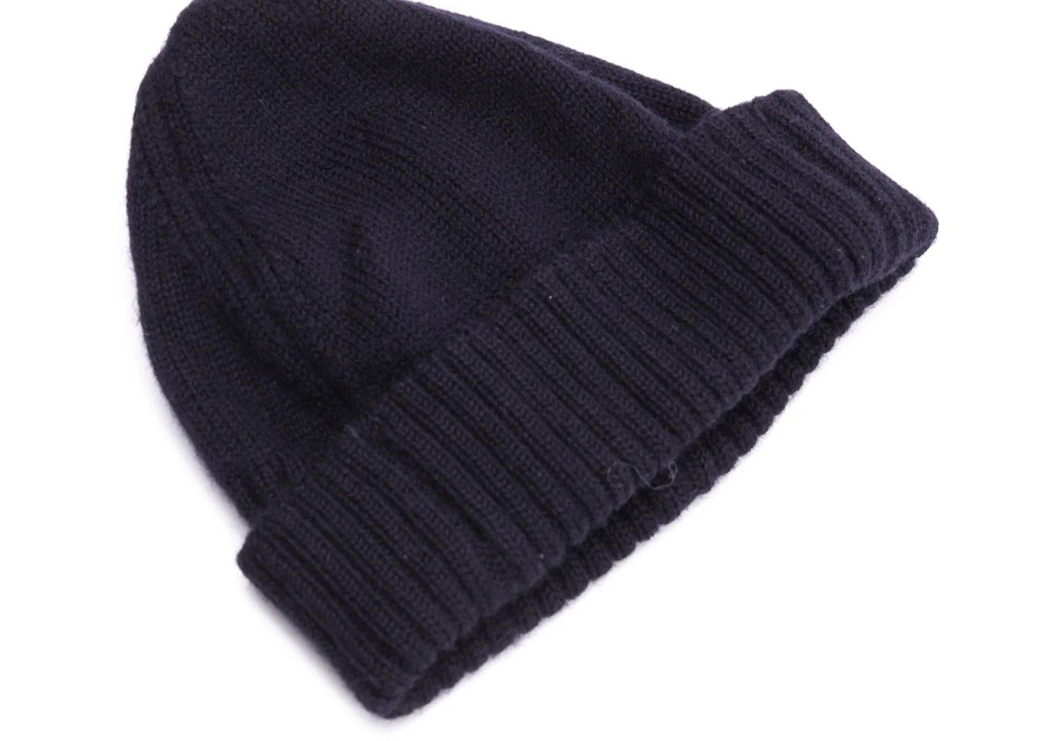 Dries Van Noten Wool Ribbed Knit Cap in Navy Blue Size ONE SIZE - 8 Thumbnail