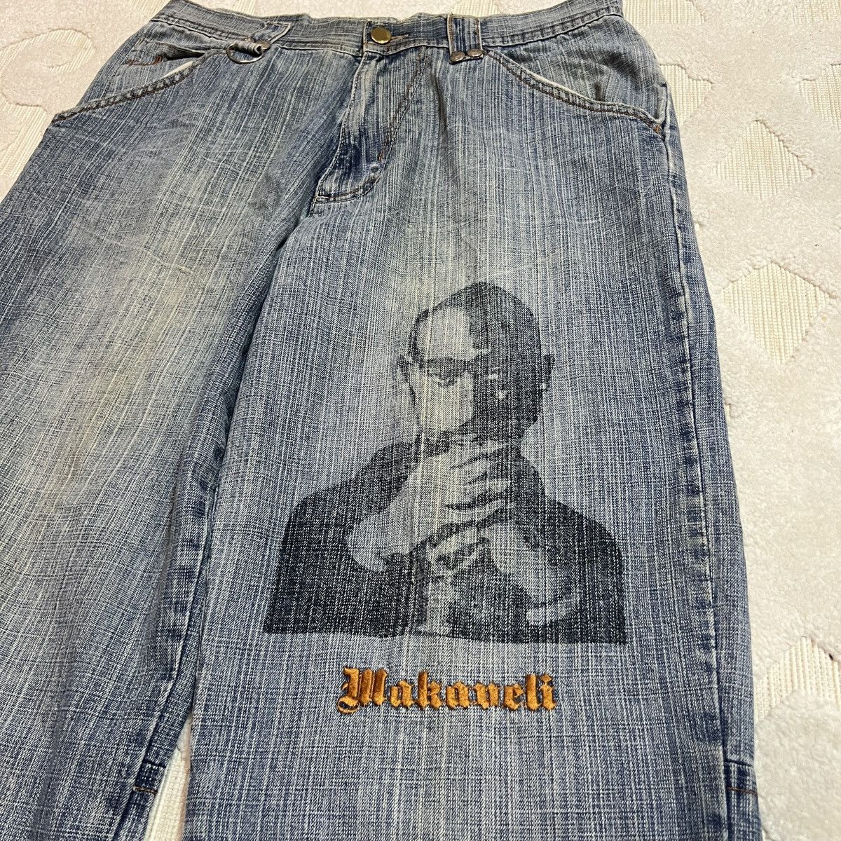MAKAVELI HIP-HOP SUPER BAGGY JEANS PANTS Y2K 90S RAP