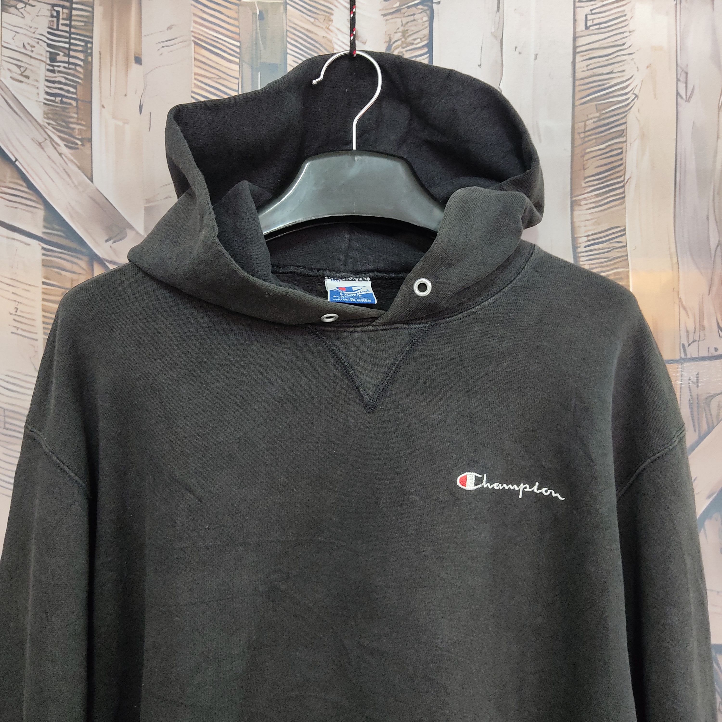 Champion Vintage 90s CHAMPION Script Logo Faded Pullover Hoodie Size US L / EU 52-54 / 3 - 2 Thumbnail