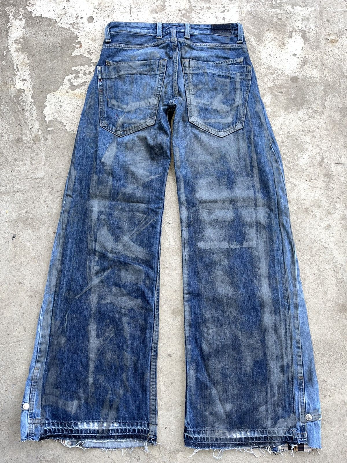 20471120 × If Six Was Nine × Japanese Brand Dirty Painted Distressed Thrashed Faded Baggy Jeans Y2K Size US 28 / EU 44 - 3 Thumbnail