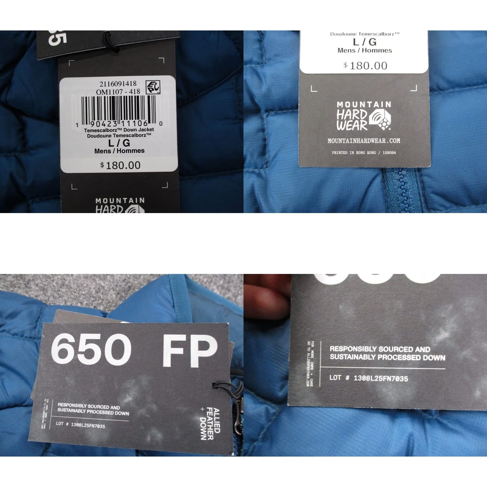 Mountain Hardwear Mountain Hardwear Jacket Men L Temescalborz Quilted Lined Puffer Outdoors NEW Blue Nylon Zip Wool? Size US L / EU 52-54 / 3 - 8 Thumbnail